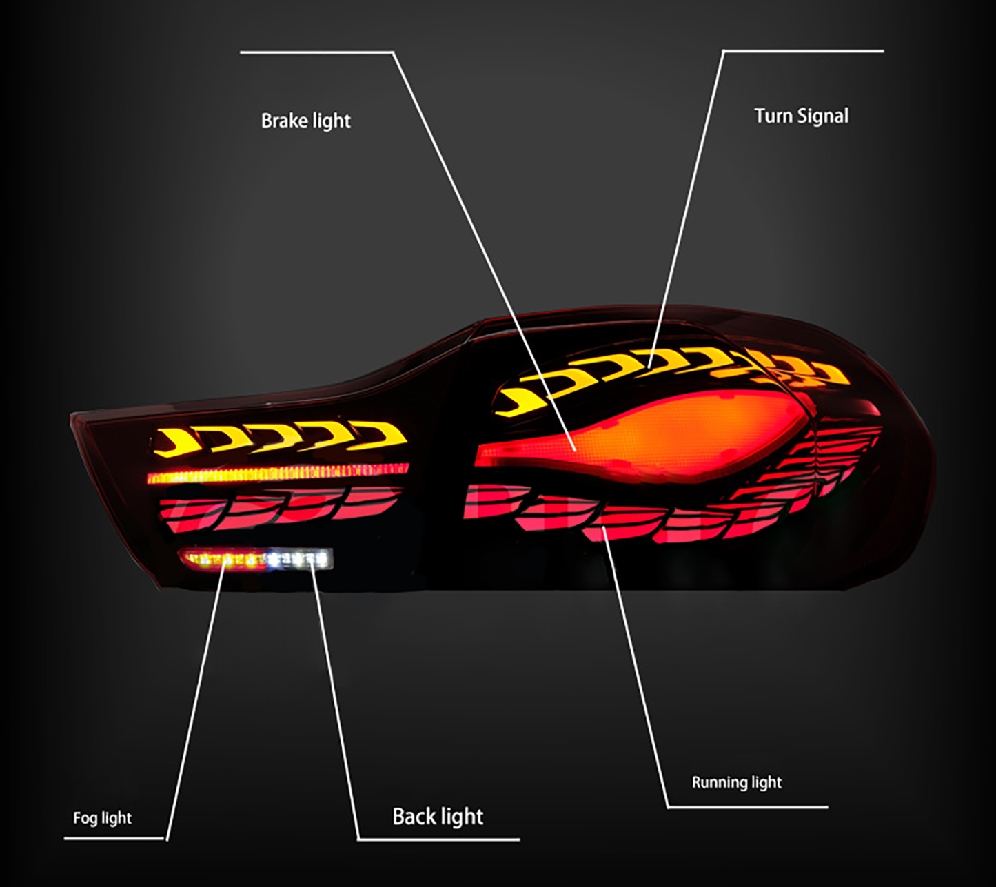 2014-2020 BMW F36 (Gran Coupe/Convertible) L&R Smoked LED Tail Lights Rear Lamp Assembly 63217296100 63217296099