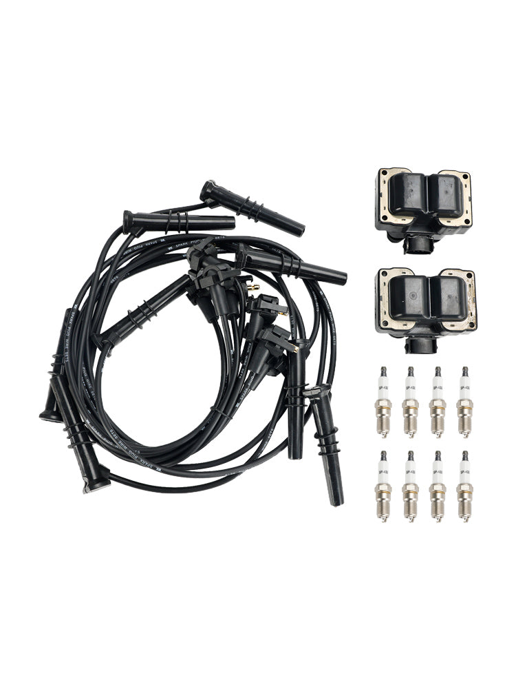 1997-1999 Ford Expedition V8 4.6L 2 Ignition Coil Pack 8 Spark Plugs and Wire Set FD487 SP432