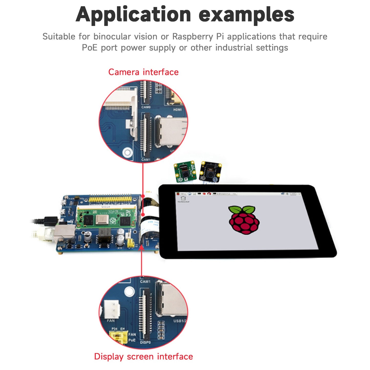 Raspberry Pi Compute Module Expansion Board CM4S/CM3 Baseboard POE Power Supply