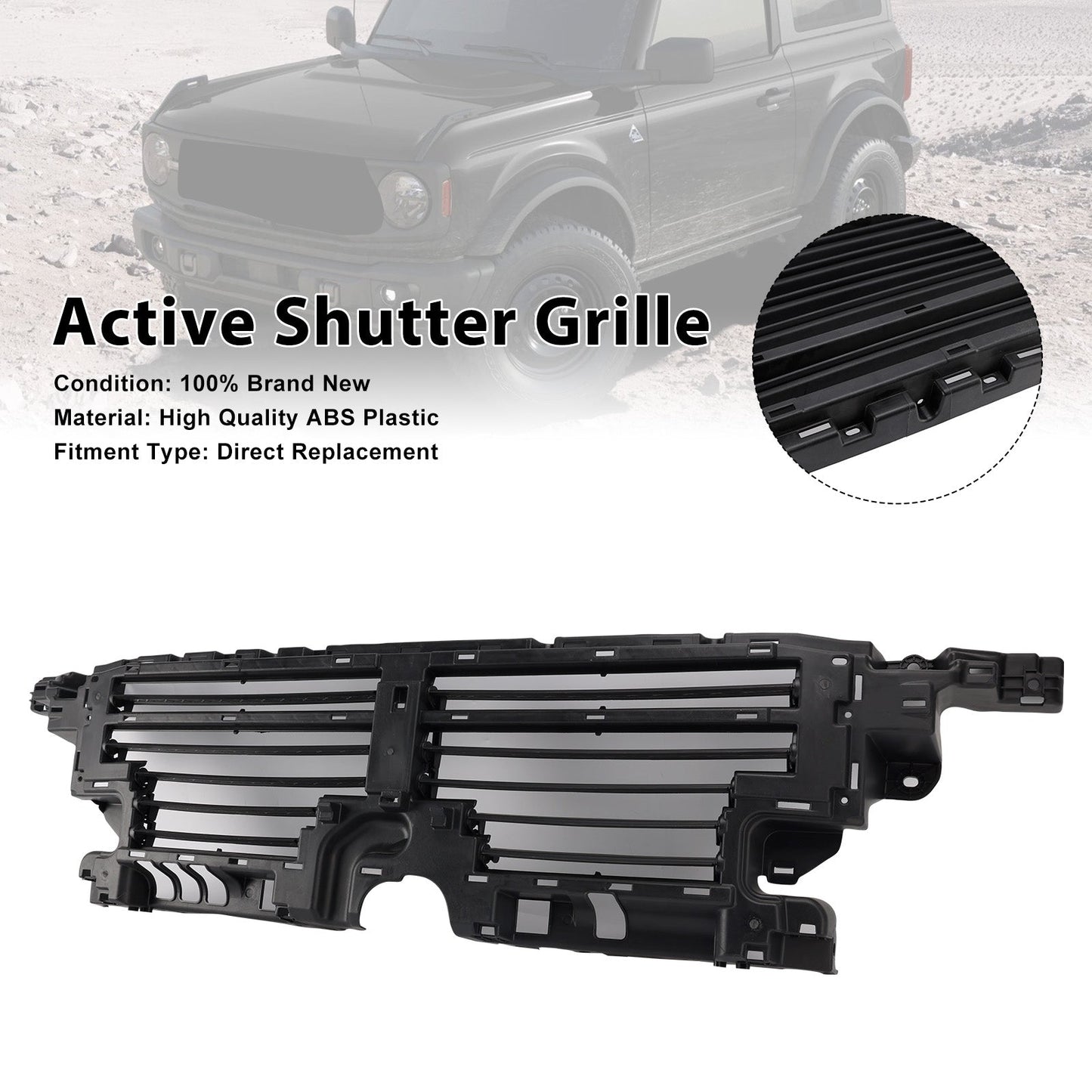 2021-2023 Fit Ford Bronco Air Collecting Hood Grille Shutter P2DZ16138A W/O Motor