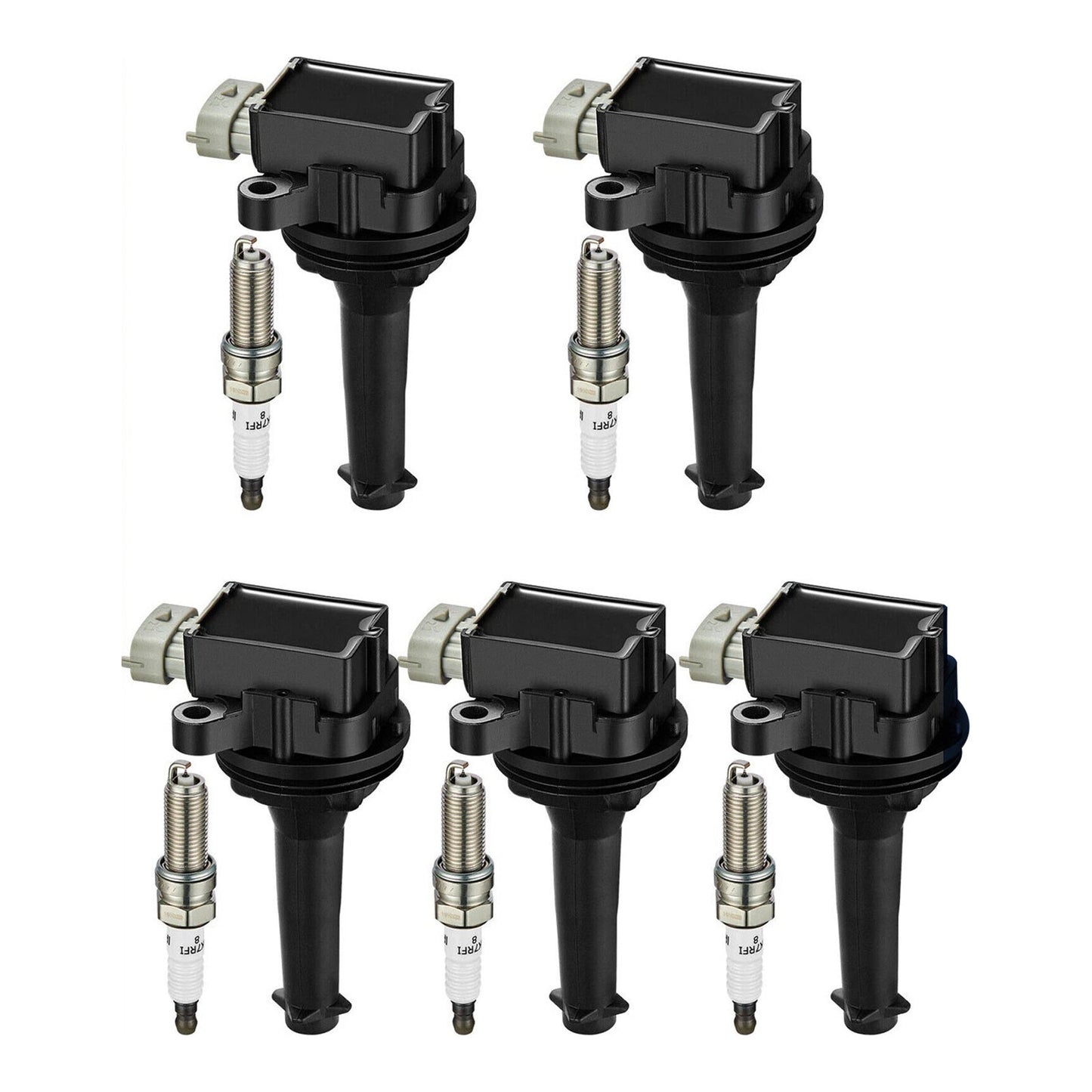 2012-2016 Volvo S60 2.5L L5 5x Ignition Coil Pack UF517+Spark Plugs