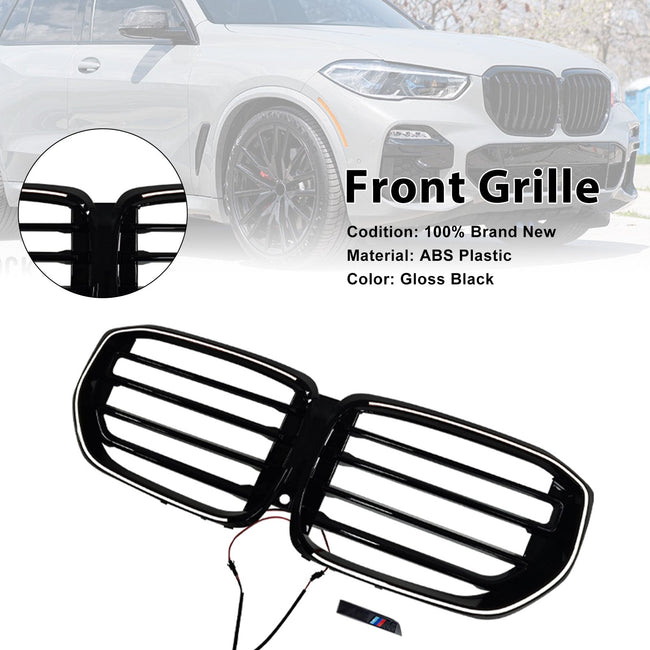2024+ Fit BMW G05 LCI X5 Single Line W/LED M-Style Front Bumper Grille Grill