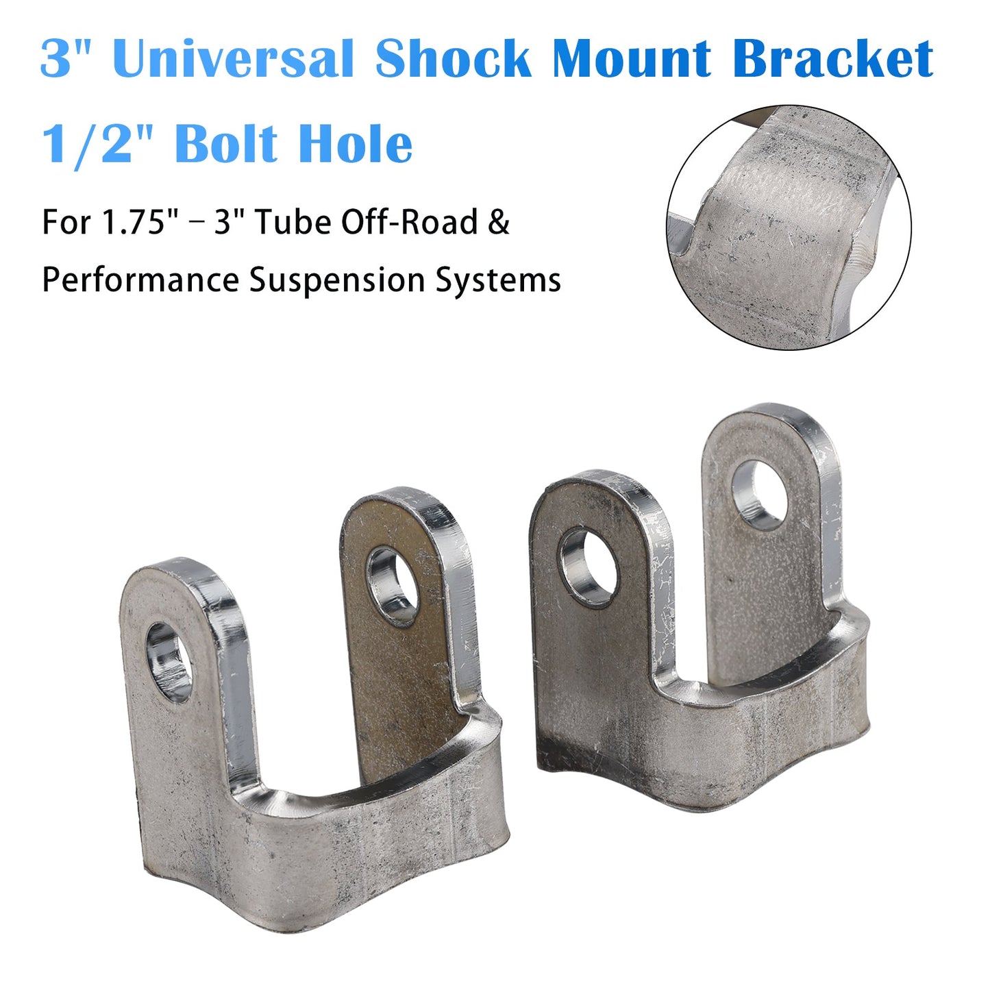 3" Universal Shock Mount Bracket 1/2" Bolt Hole For 1.75"–3" Performance Suspension