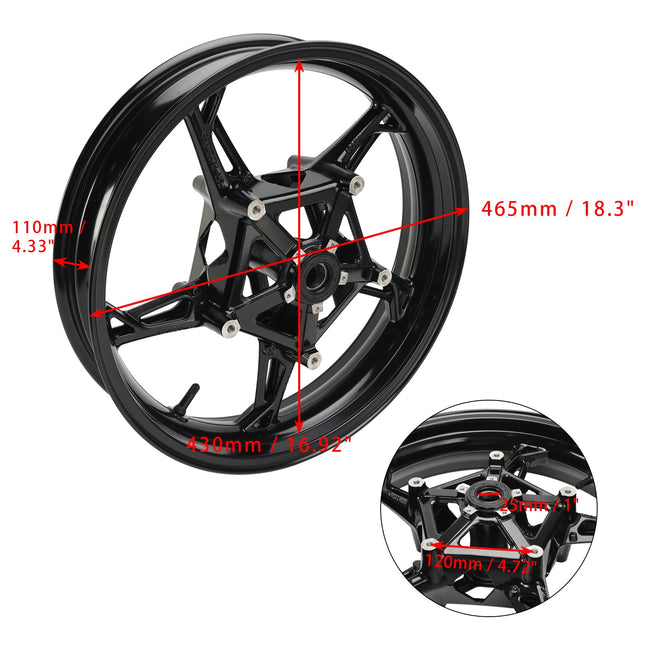 Glossy Black Front Wheel Rim Fit for BMW S1000R/ RR/ XR K63/ K67/ K69 2019-2023