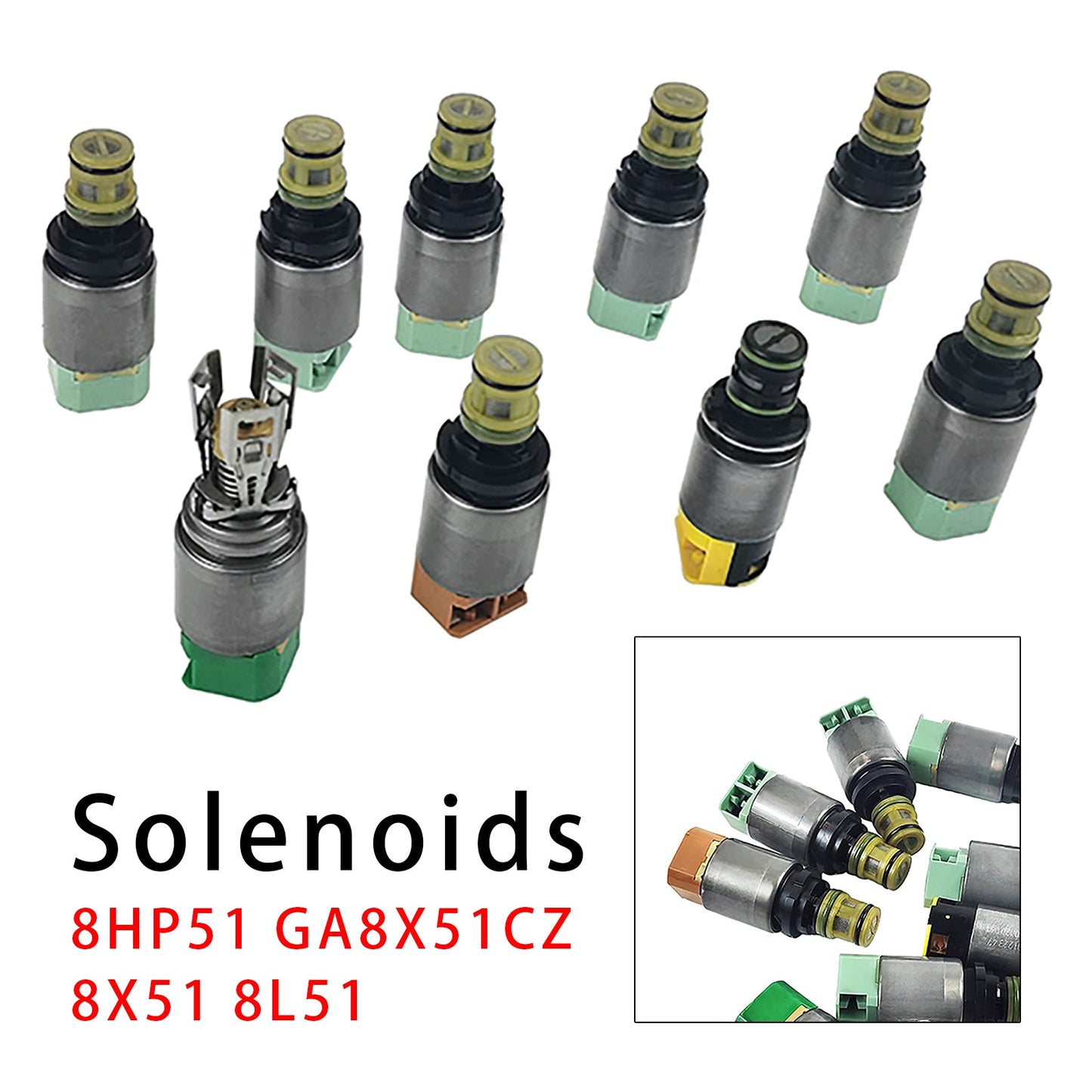 9PCS 8X51 8L51 8-Speed Transmission Solenoid Kit For BMW 3 Series G20 5 Series