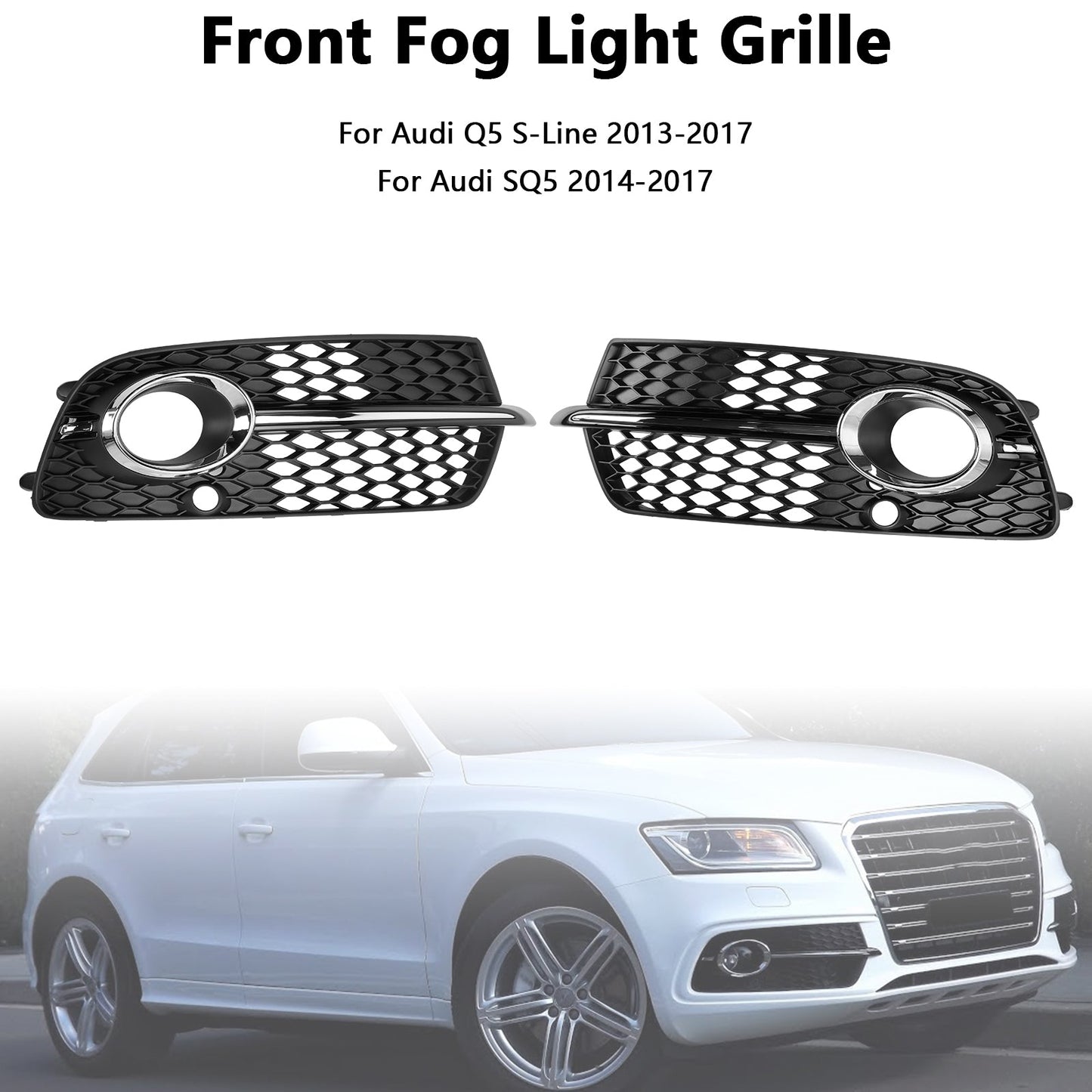 2014-2017 Audi SQ5 Front Bumper Fog Light Grille 8R0807681S