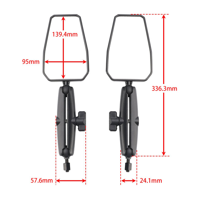 Pair Motorcycle Folding Adventure Mirrors Rearview Mirror For ATV Dirt Bike