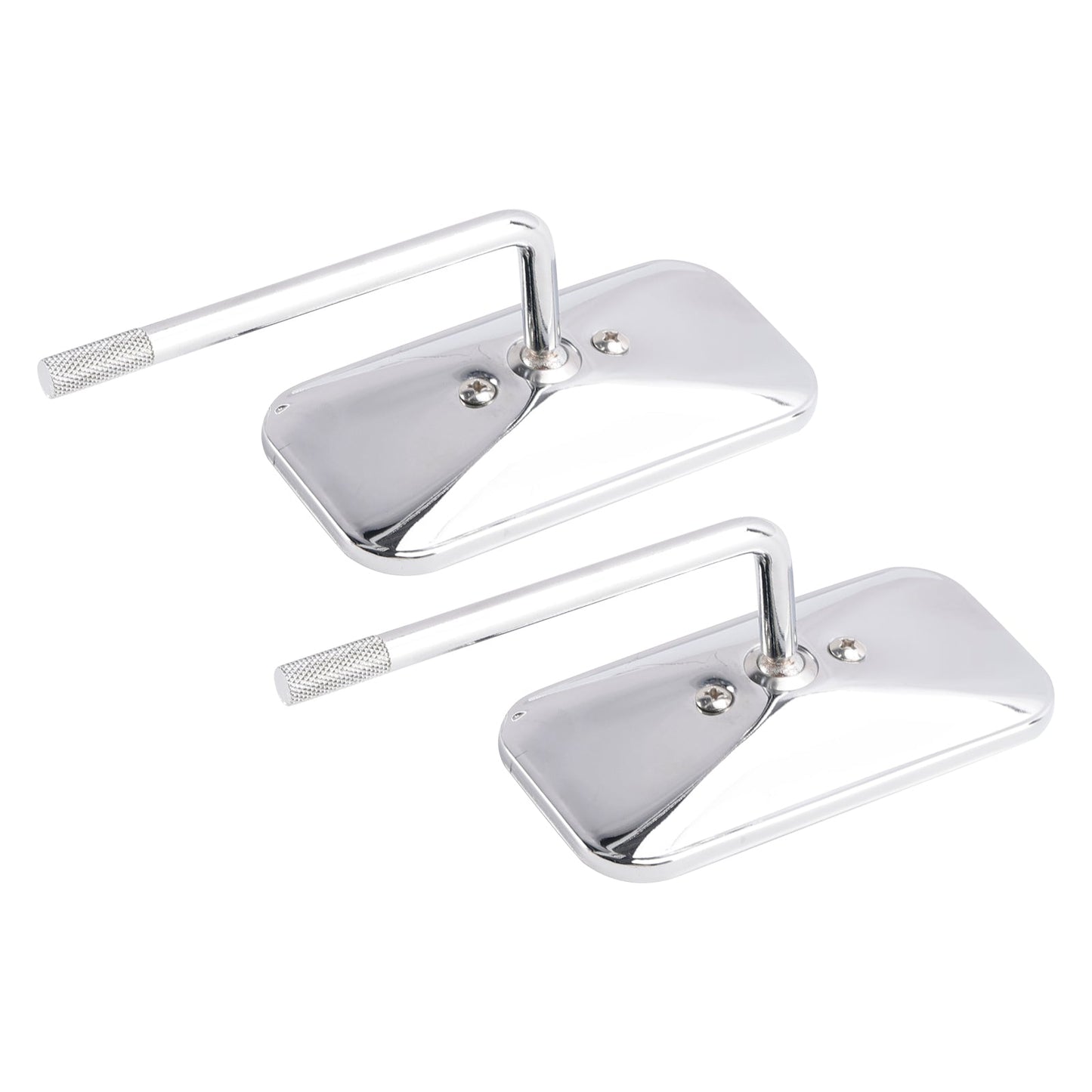 Retro Rectangular Clamp On Chrome Mirrors For Yamaha XS650 SR400 SR500 W650