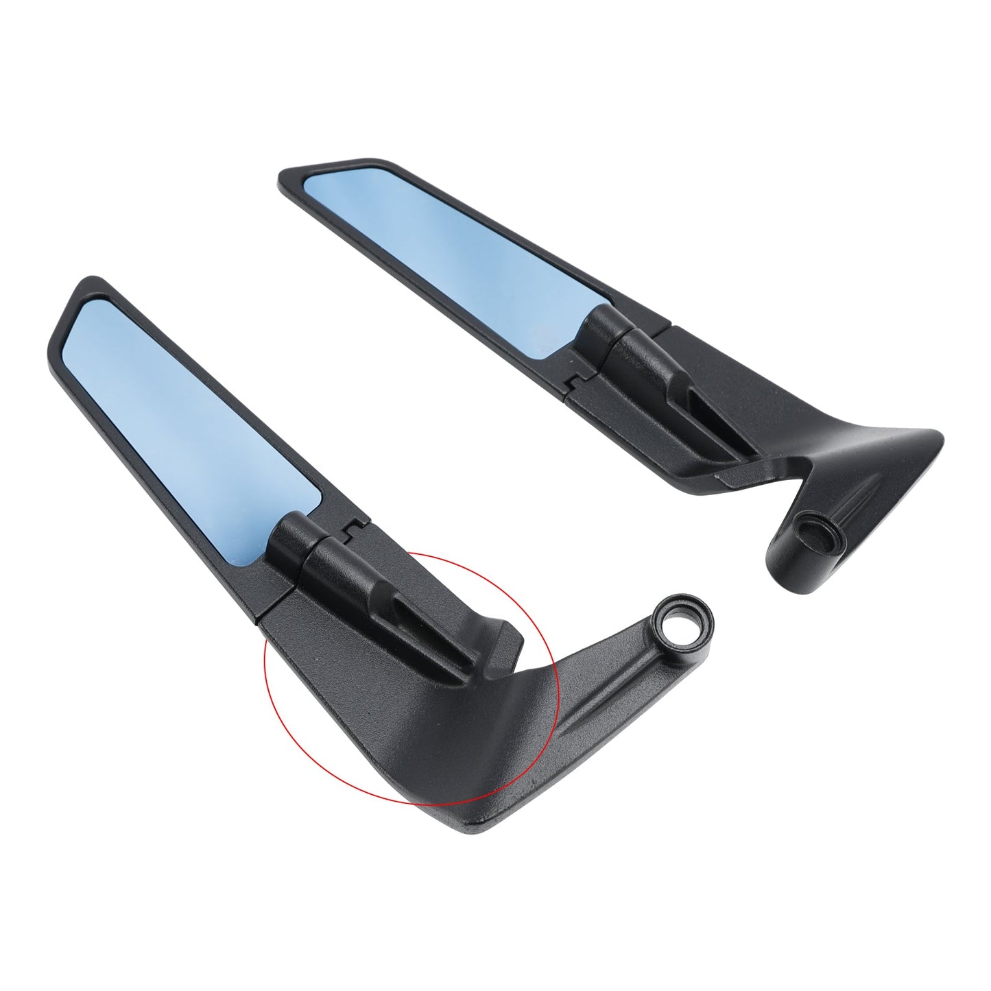 Rearview Winglet Mirrors Pair Blue For Yamaha MT-07 MT-09 / SP MT-10 2016-2024