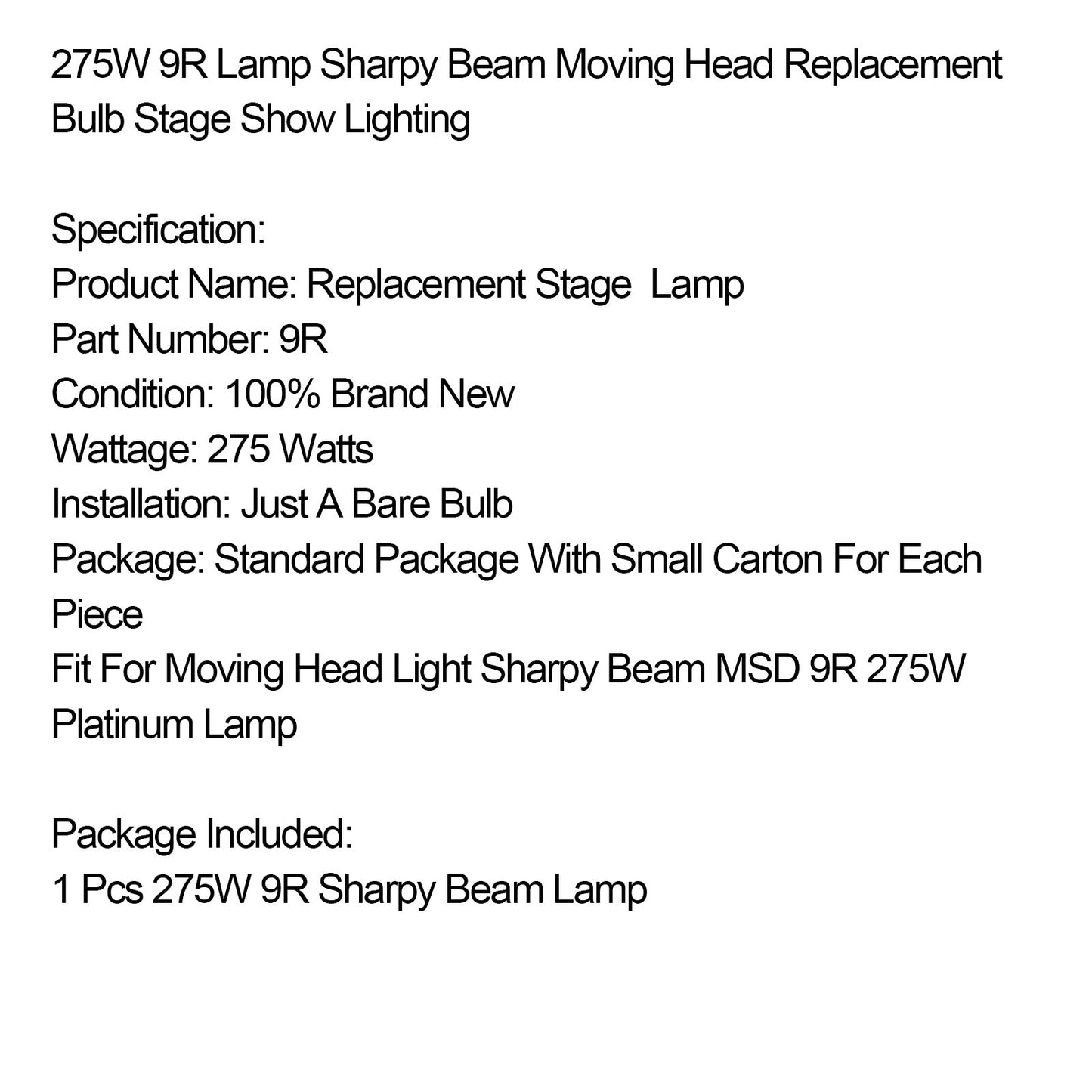 MSD 20R 440W Lamp Sharpy Beam Moving Head Replacement Bulb Stage Show Lighting