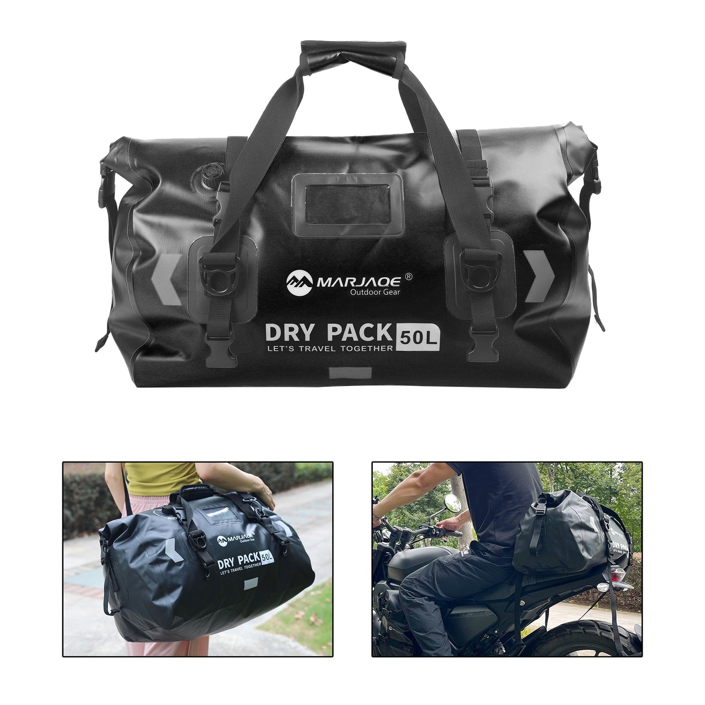 Universal Saddlebag Side Storage Tail Bag Pu Luggage 50L For Motorcycle YellowB