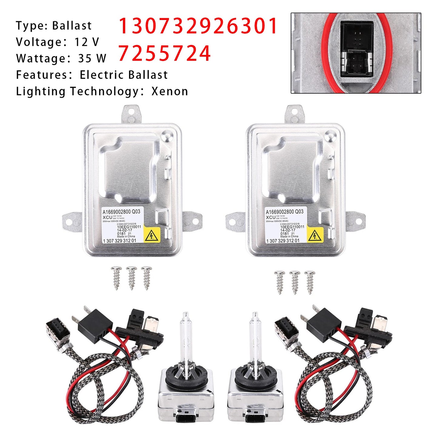 2013-2014 Mercedes-Benz SL550 4.6L V Xenon HID Headlight Ballast Control Module 130732926301 725