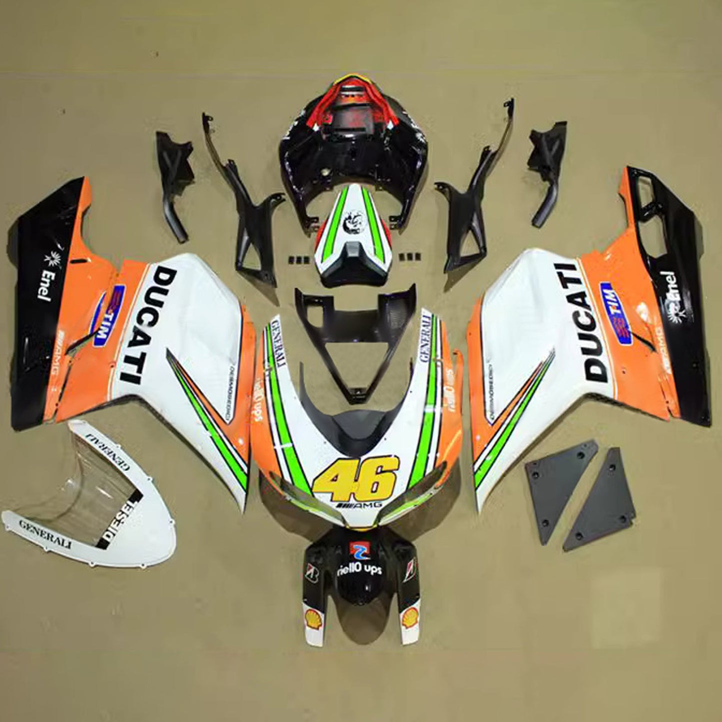 2007-2011 Ducati 1098 1198 848 Fairing Kit Bodywork ABS
