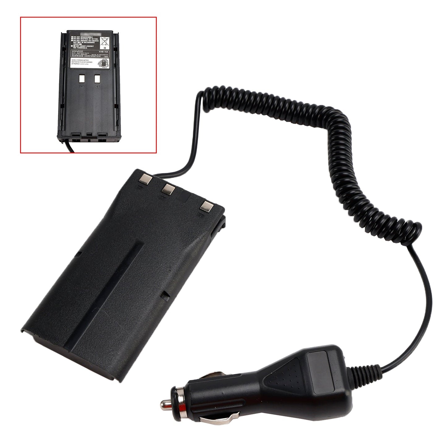 Car Charger Battery Eliminator Adapter For TK-480 TK-385 TK-280 TK-290 TK-380