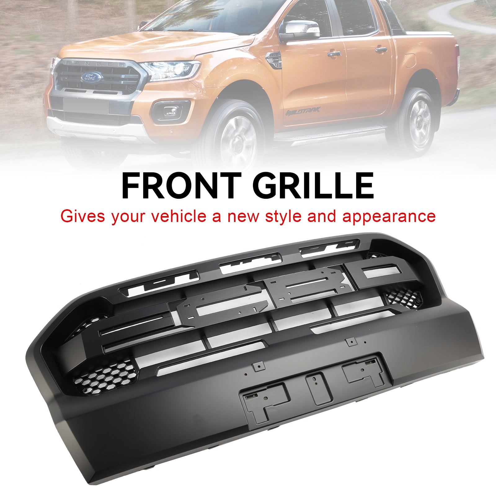Ford Ranger Rapter Component S Matt Black Ranger Raptor Style Front Bumper Grille Fit Ford Ranger 201 ...