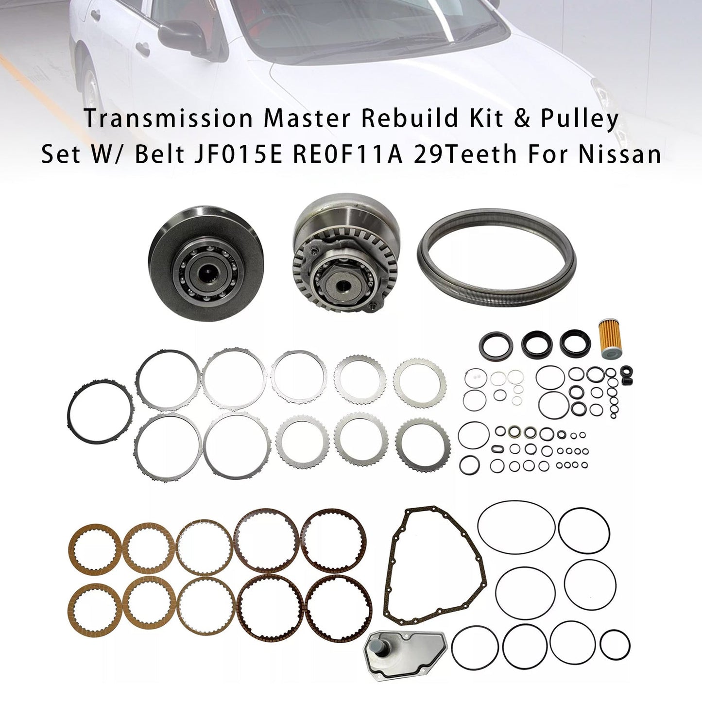 2013-2015 Nissan LIVINA GENESIS L4 1.5L 1.6L Transmission Master Rebuild Kit & Pulley W/ Belt JF015E RE0F11A 29T
