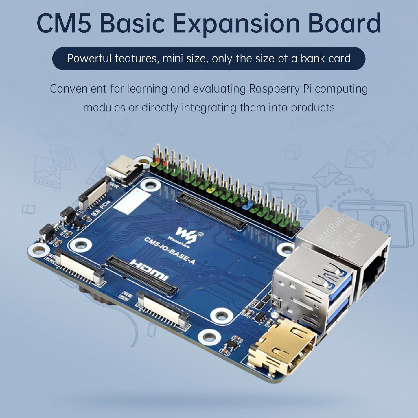 Raspberry Pi Compute Module 5 Expansion Board CM5 Computing Module Core Board