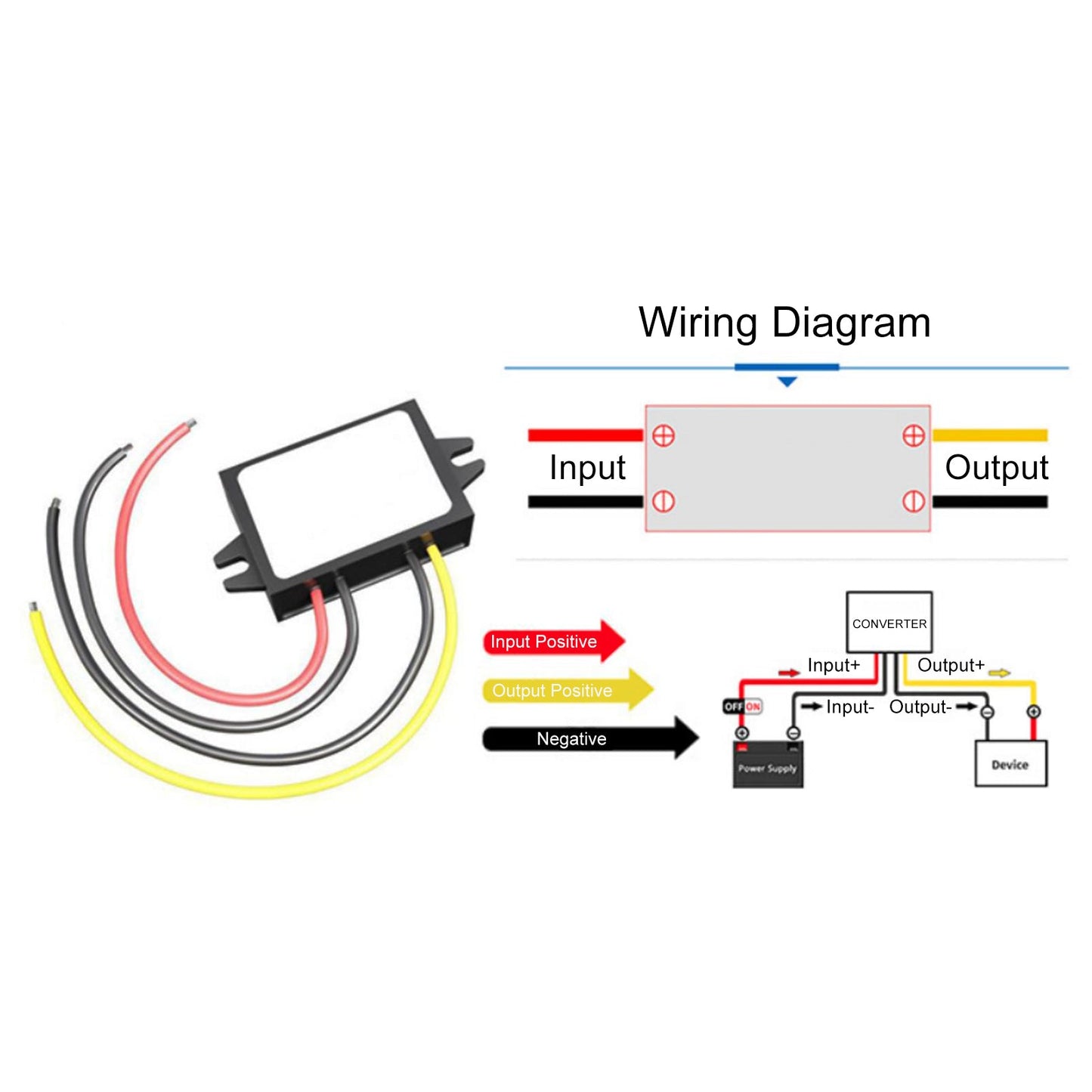 1A Waterproof DC/DC Converter Power Supply Regulator 30-90V Step Down To 12V
