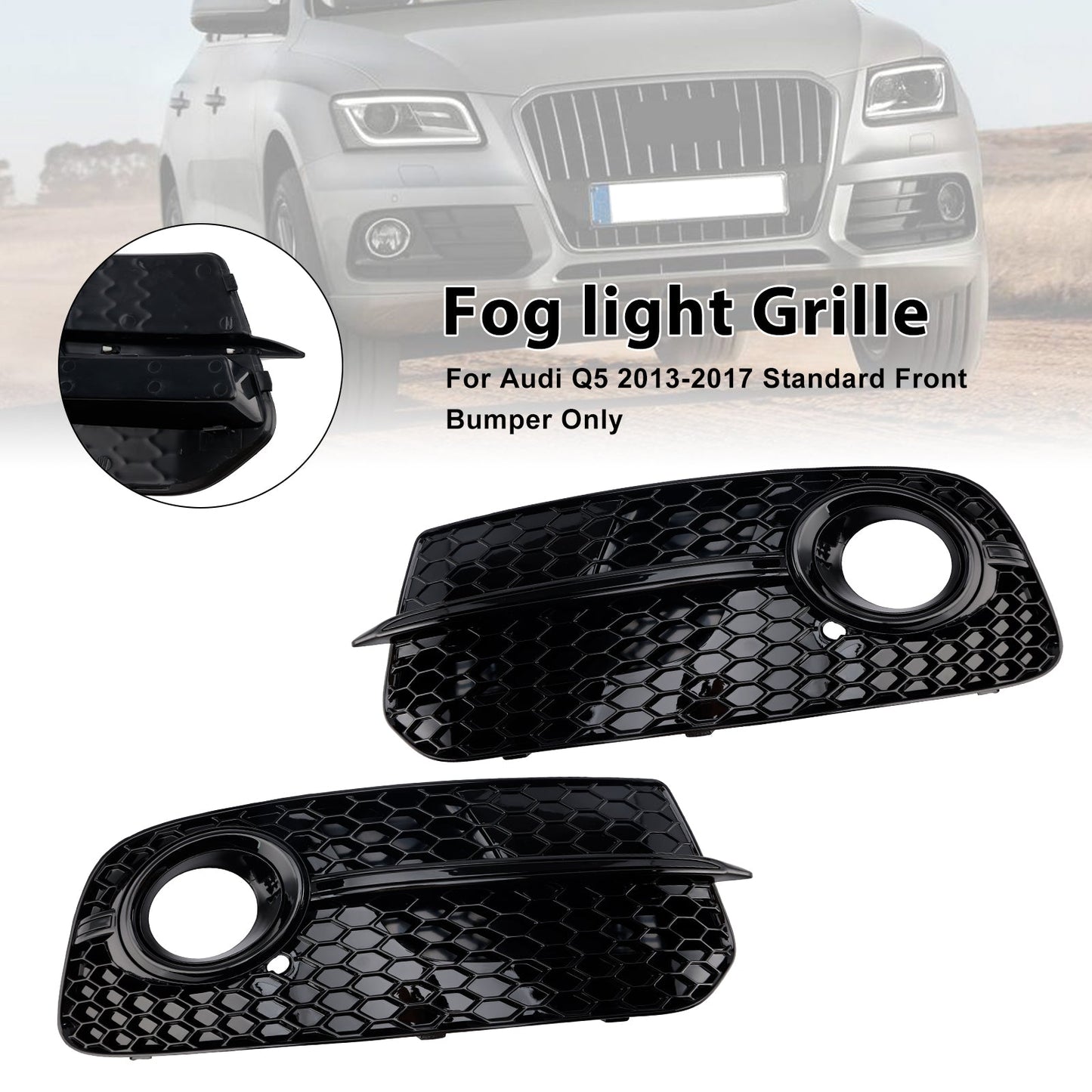 2013-2017 Audi Q5 Front Bumper Fog Light Grill Grille 8R0807681M