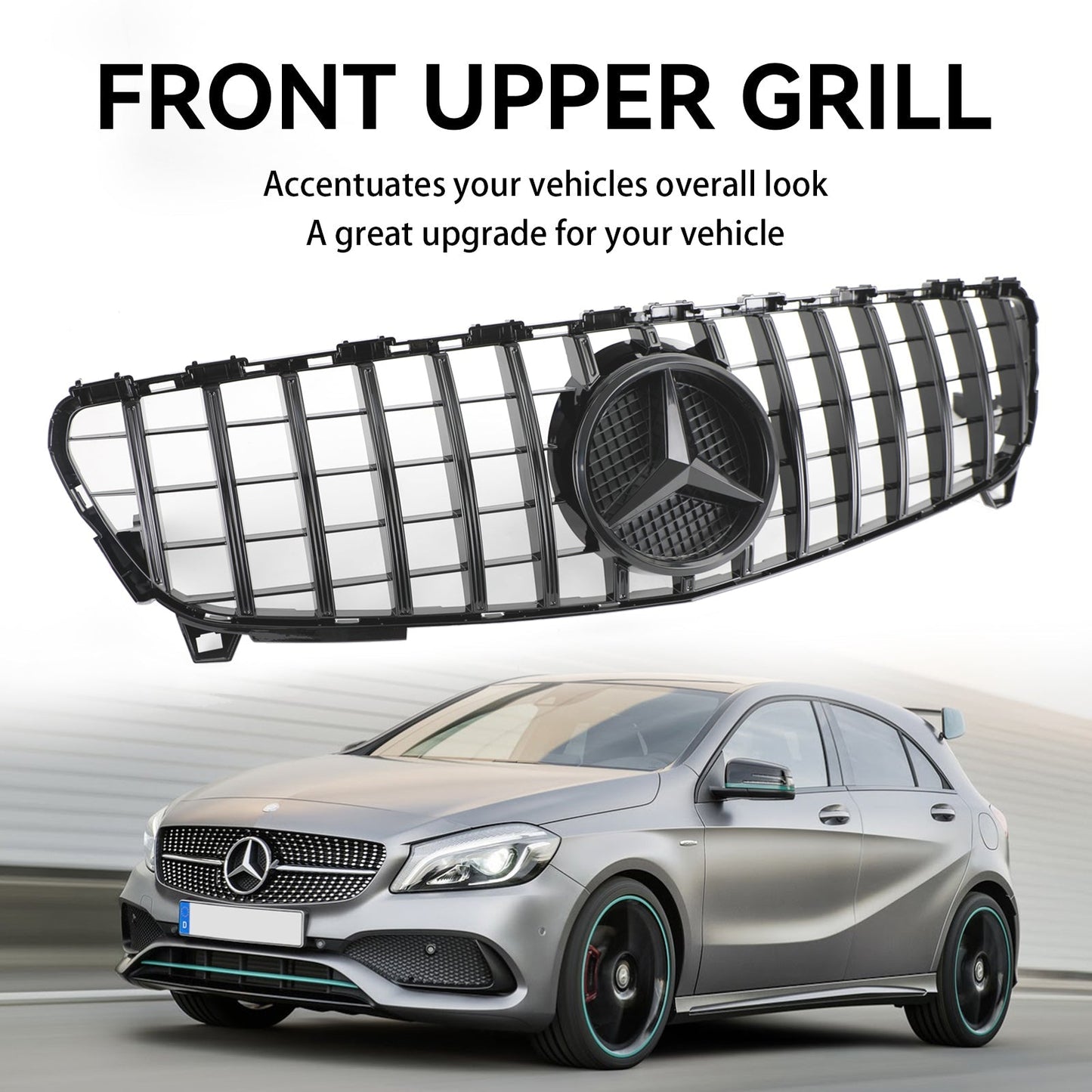 A CLASS W176 2016-2018 MERCEDES BENZ GTR Style Front Bumper Grille Grill