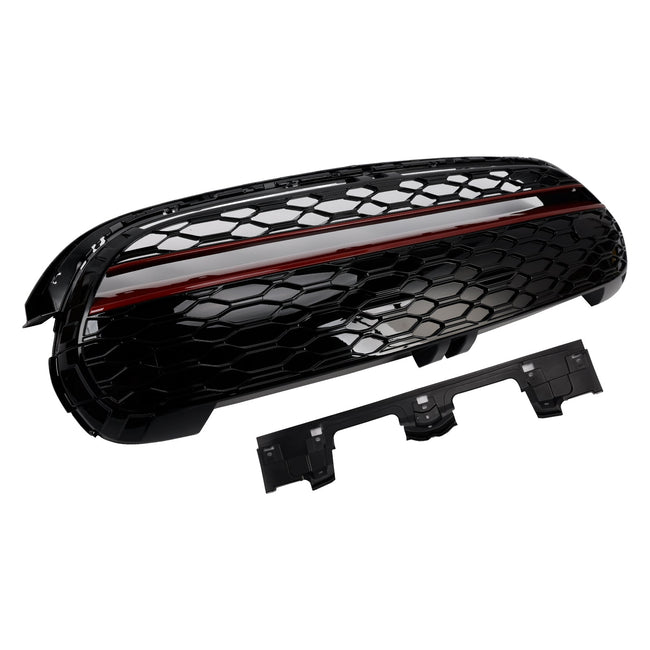 2015 onward MINI F57 2 Door Convertible Cooper S, Cooper SD GP-Style Gloss Black Red Trim Front Grille