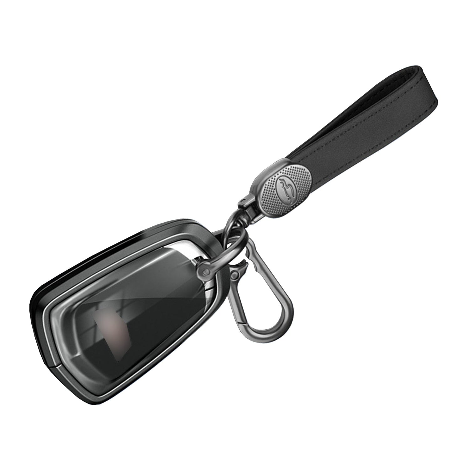 Aluminum Alloy TPU Black Car Key Case Cover With Buckle For Cadillac