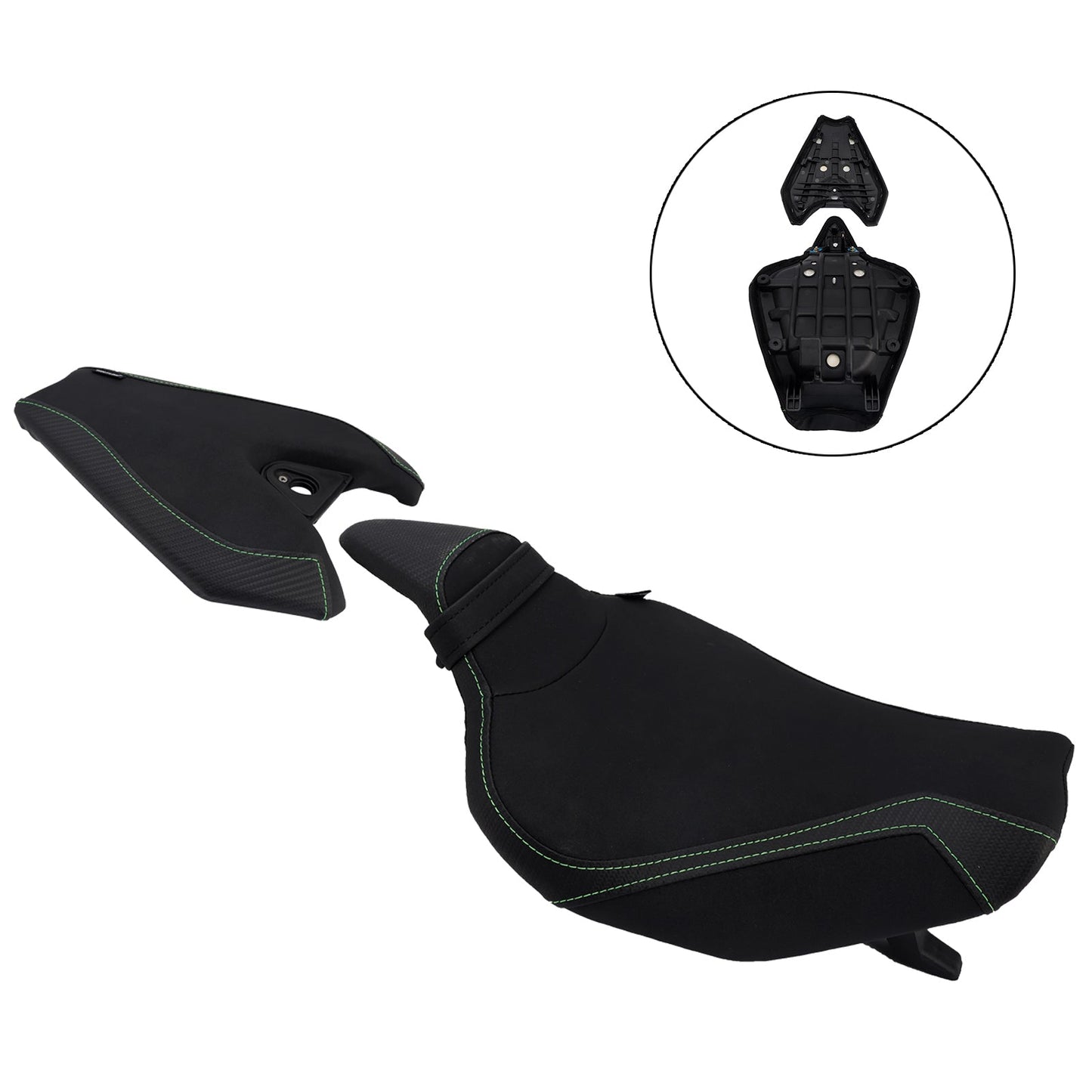 2014-2025 2024 For Kawasaki Z1000 Driver&Passenger Seat Kit Rear Cushion Black