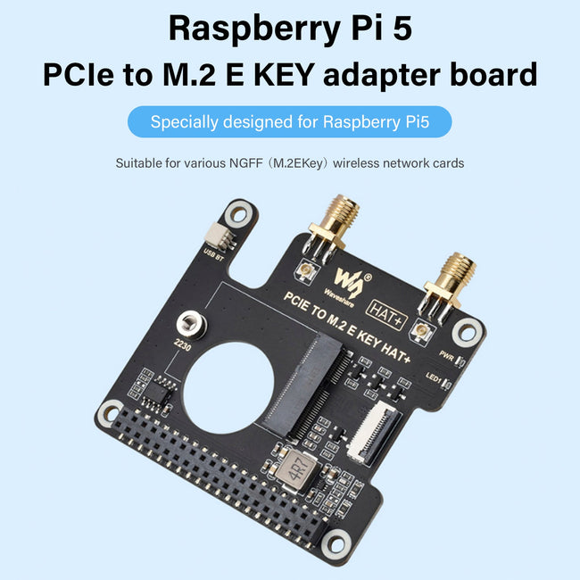 Raspberry Pi 5 PCIe to M.2 E Key Expansion Board For NGFF Wireless Network Card