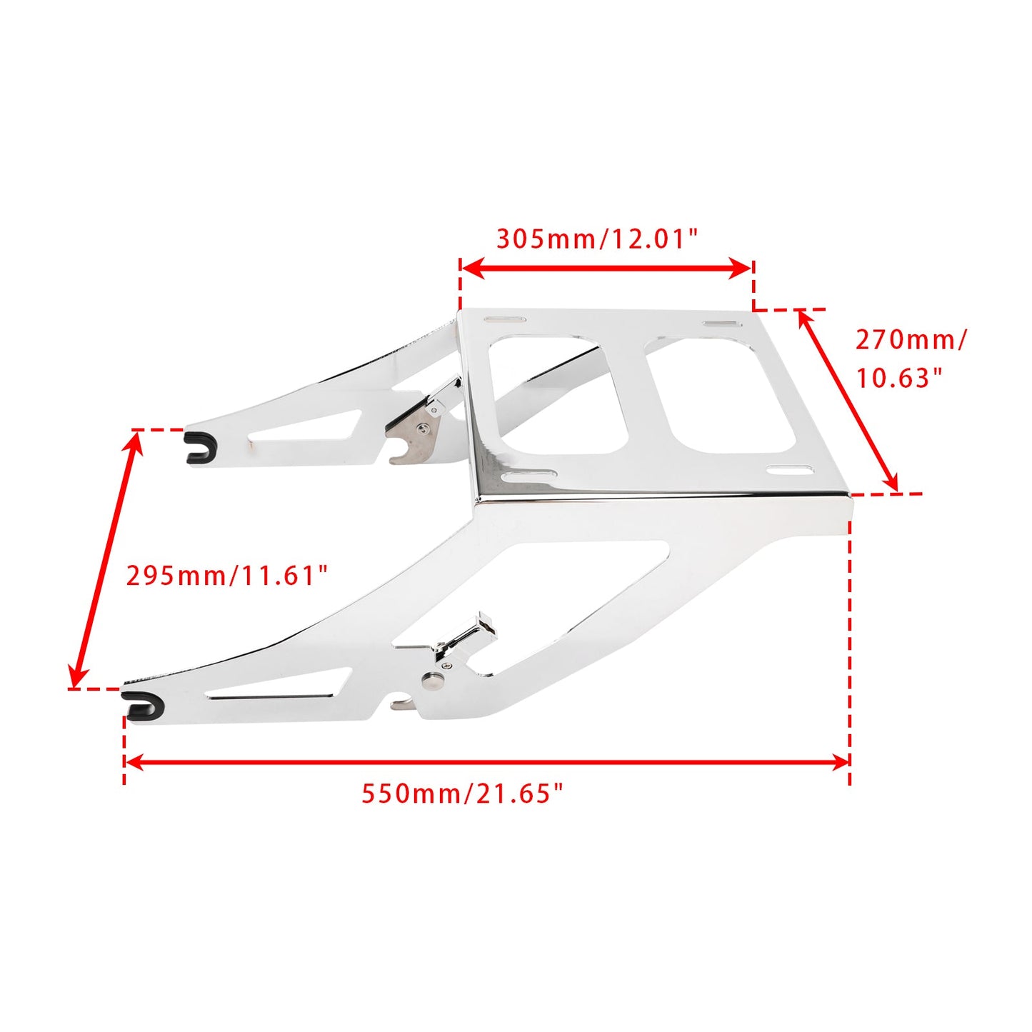 2020-2025 Softail Low Rider S FXLRS DETACHABLE 2-UP TOUR PACK MOUNTING RACK CHROME