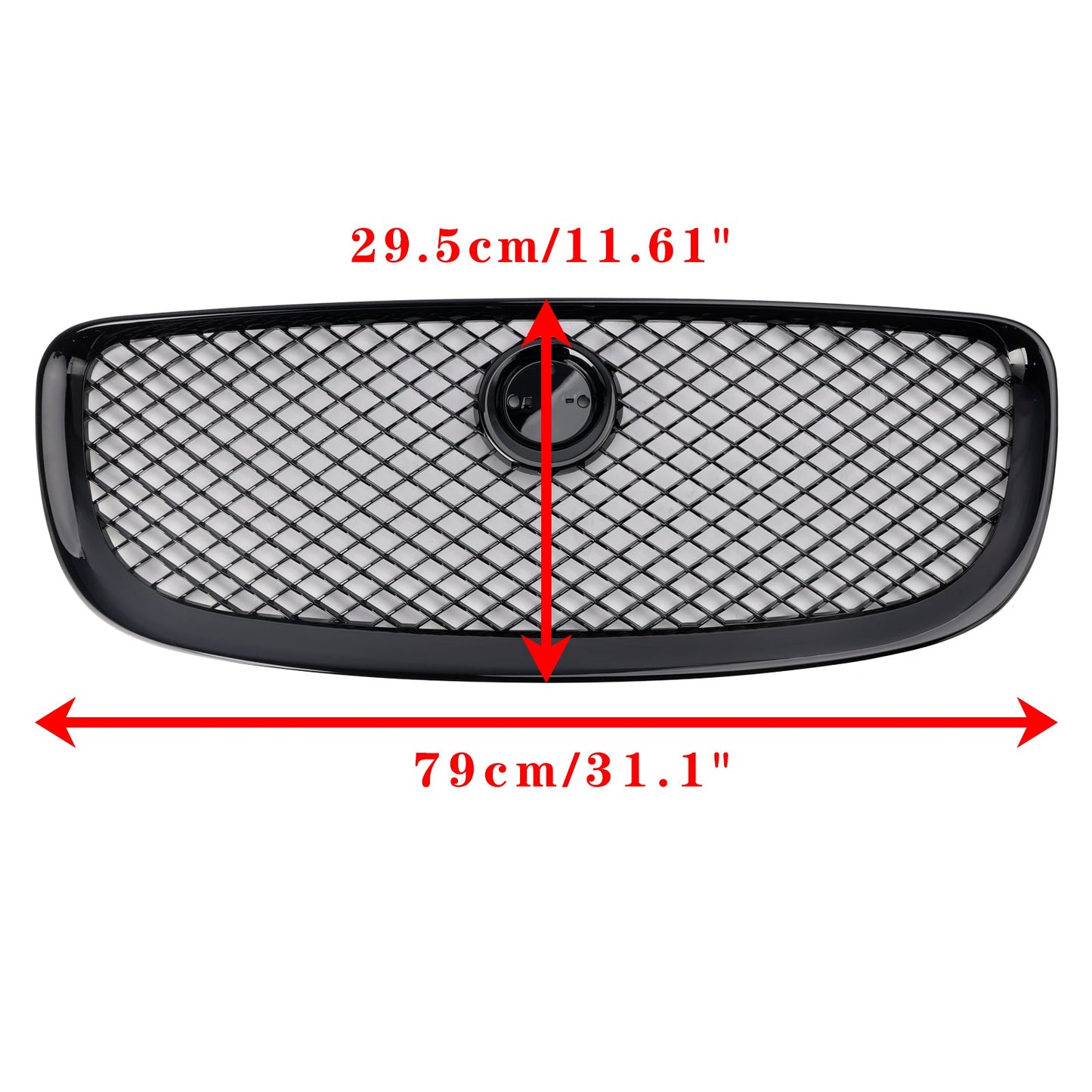 2010-2015 Jaguar XJ Gloss Black Front Bumper Grill Grille