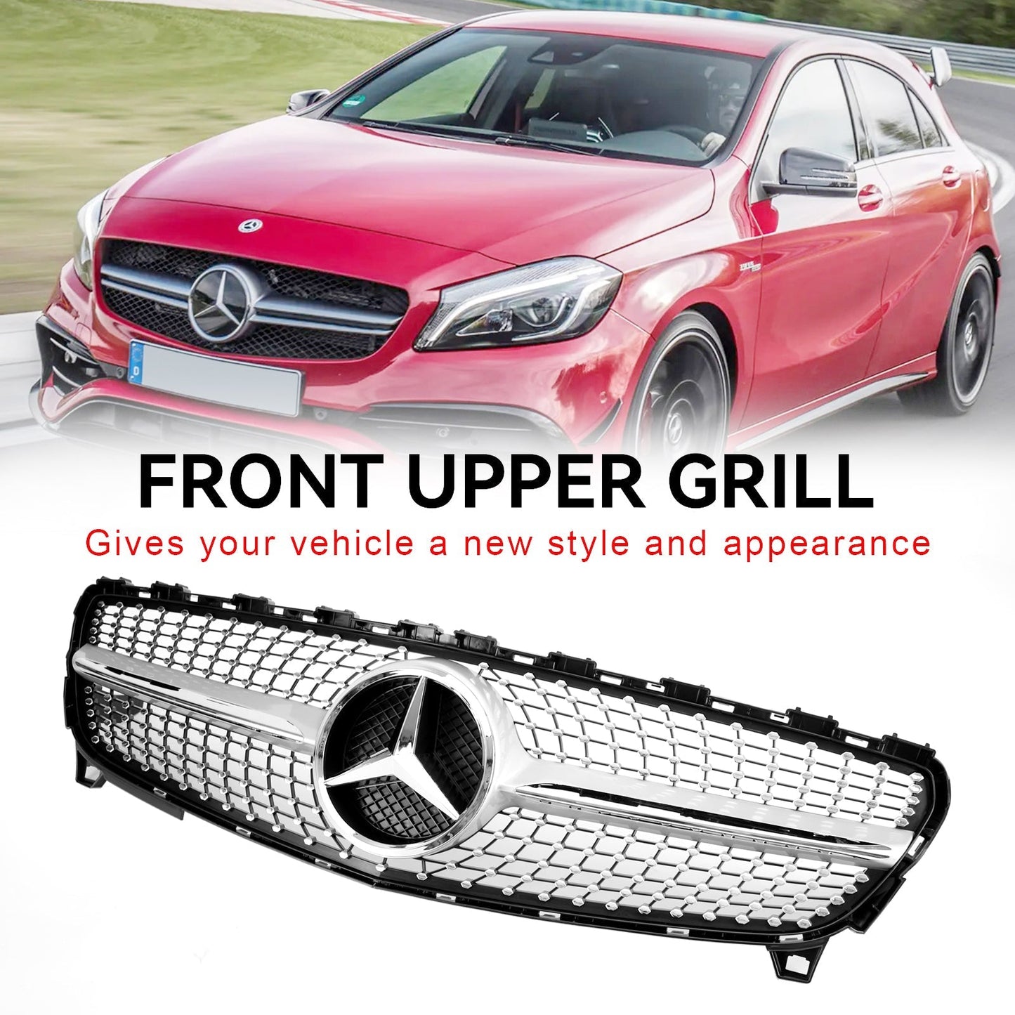 W176 A CLASS 2016-2018 MERCEDES BENZ Girll Diamond Front Bumper Grille Grill