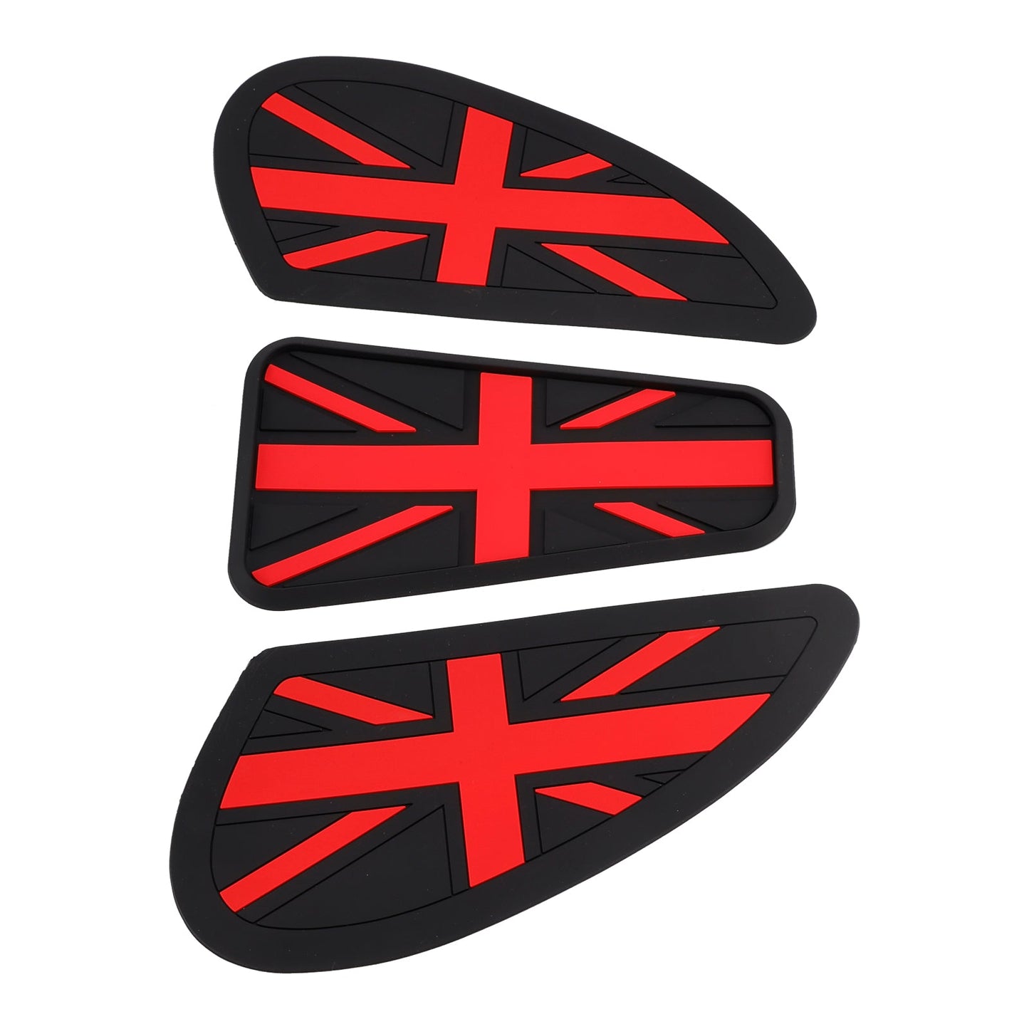 Gas Tank Knee Pads - Union Jack - Red - Retro Cafe Racer Tank Pads Protectors