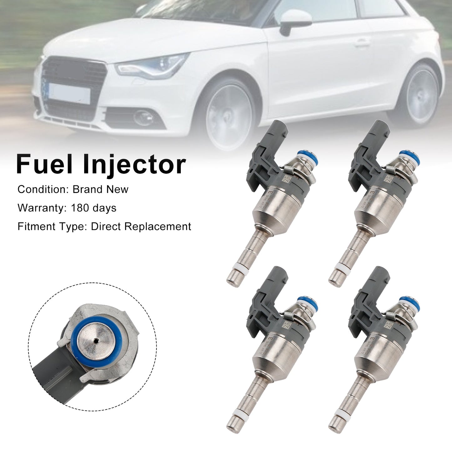4PCS Fuel Injector 03F906036B Fit Audi A1 A3 Fit VW Beetle Golf 6 1.2 TSI/TSFI