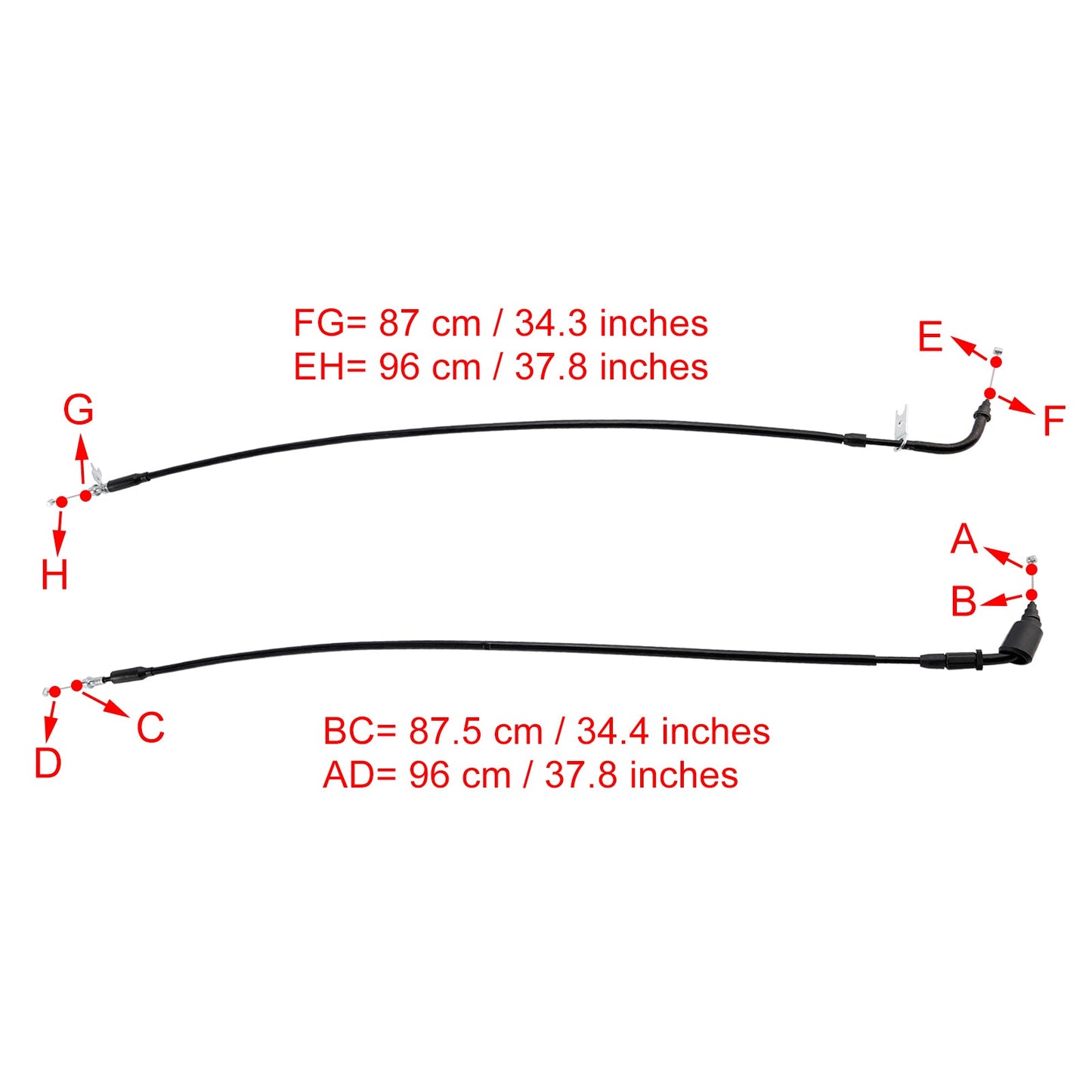 Throttle Cable Wire for Suzuki GSXR1000 2017-2023 Black