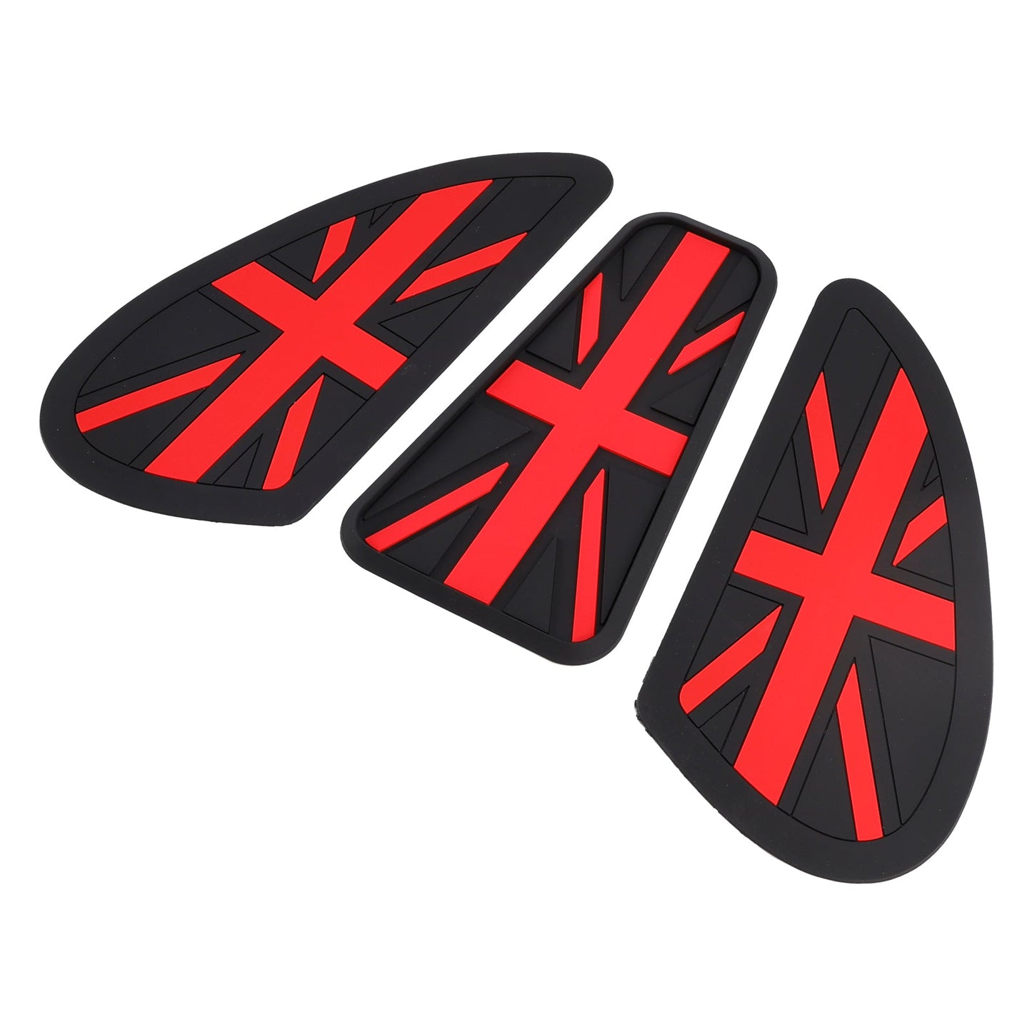 Gas Tank Knee Pads - Union Jack - Red - Retro Cafe Racer Tank Pads Protectors