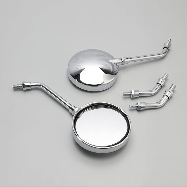 Chrome M10 Rearview Mirrors - 2 Type Stems For Kawasaki Z1 Z1000 Z 900 Z 1000