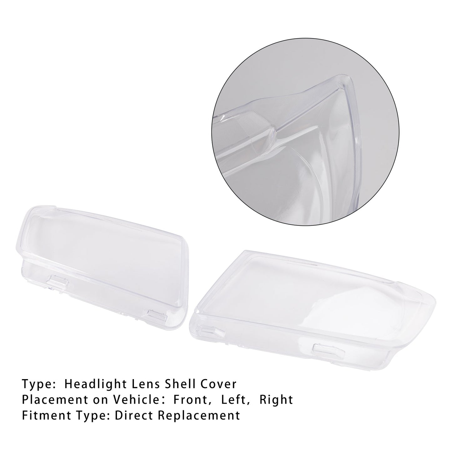 2011-2013 Jeep Grand Cherokee 2pcs Headlight Lens Shell Cover Clear