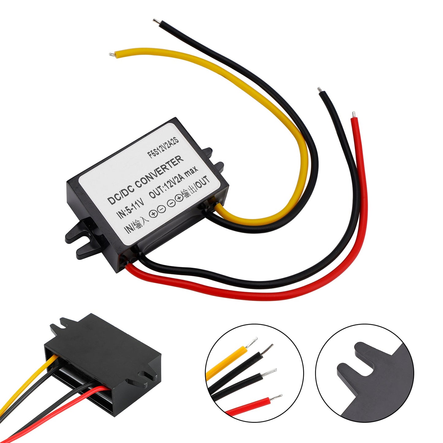 DC-DC 6V-12V 2A 24W Step Up Car Power Supply Converter Regulator Waterproof