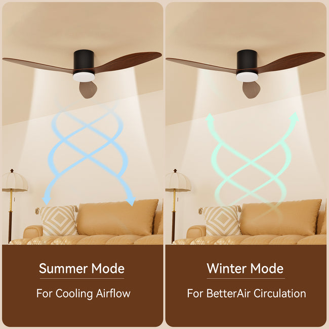 Profile Ceiling Fan Remote/App Control Dimmable LED 42" with Lights DC Motor