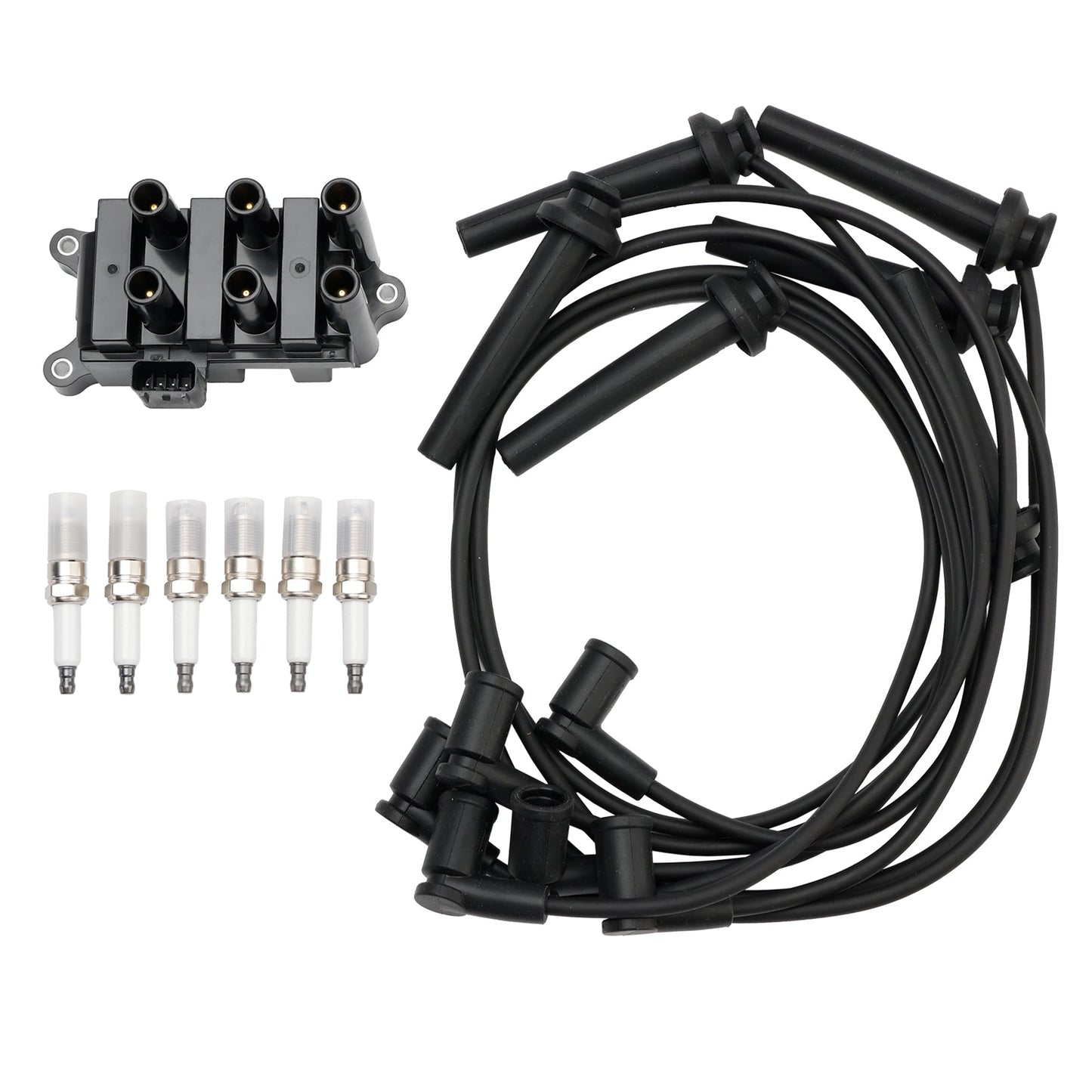 2004-2007 Mercury Monterey V6 4.2L Ignition Coil+6 Spark plug+6 Wire FD498 5F2Z-12029-AD 1F2118100