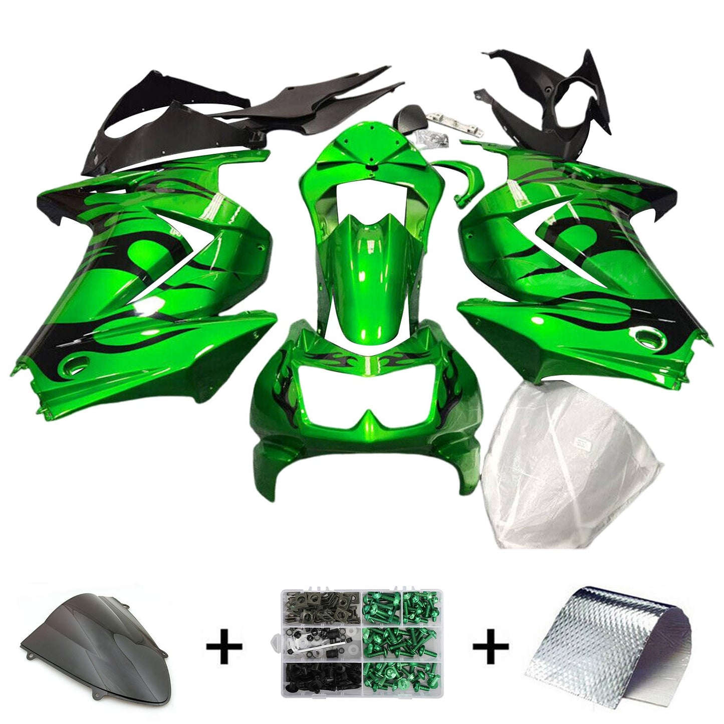 2008-2012 Kawasaki EX250 Ninja250R Injection Fairing Kit Bodywork Plastic ABS