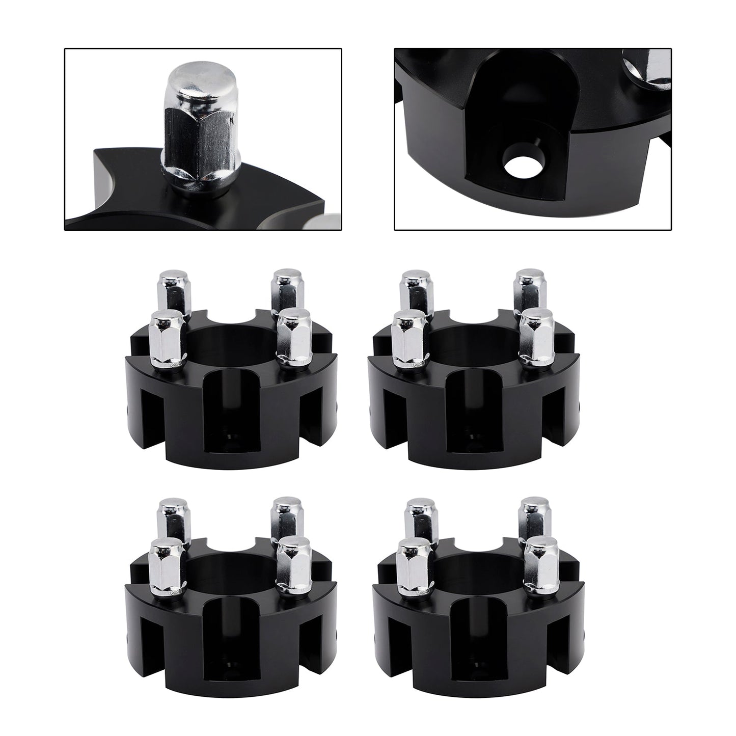 2" Wheel Spacers Kit Cable Golf Carts Lug Nuts Black For Yamaha Club Car Ezgo