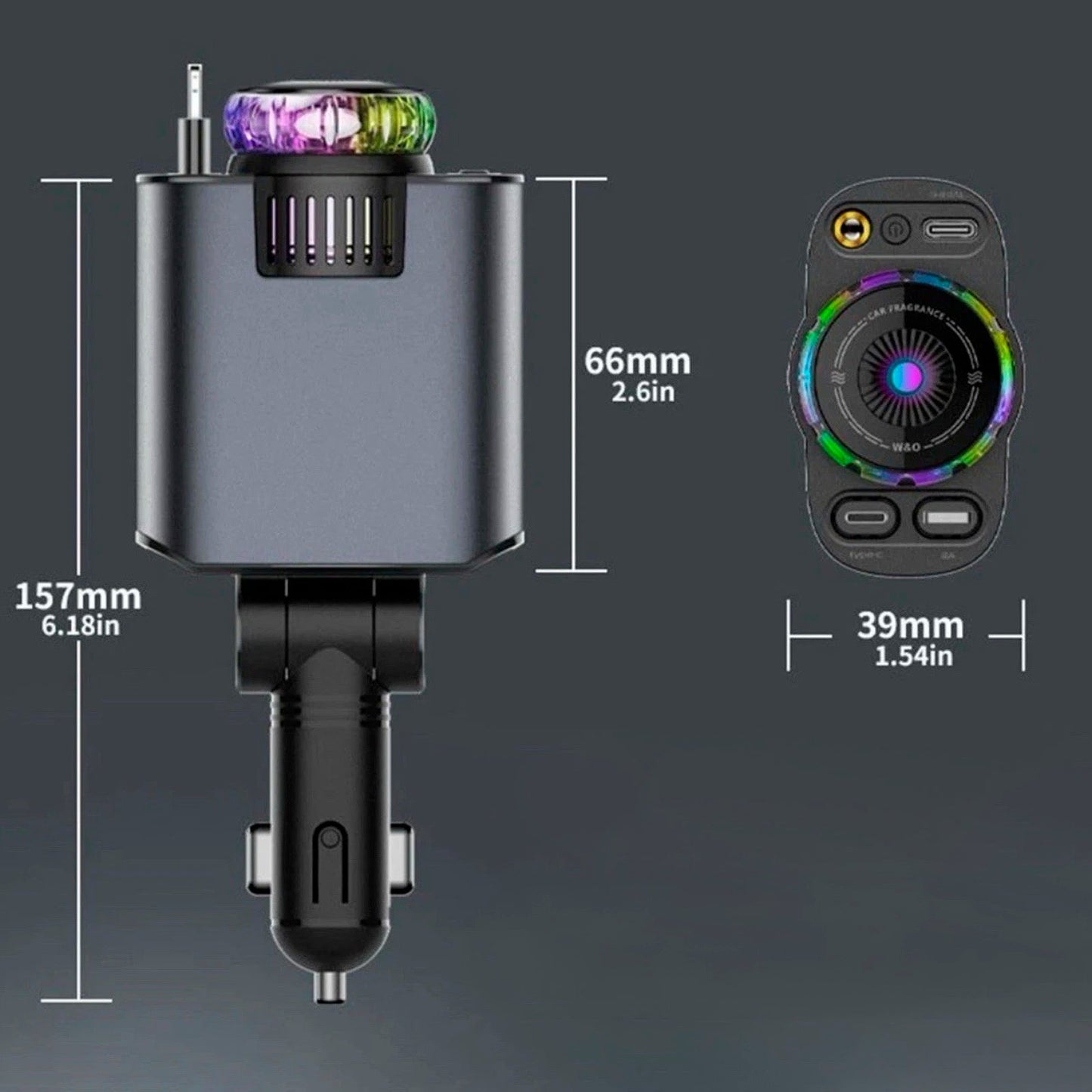 120W Super Fast Car Charger with Retractable Cable Smart Air Freshener Charger