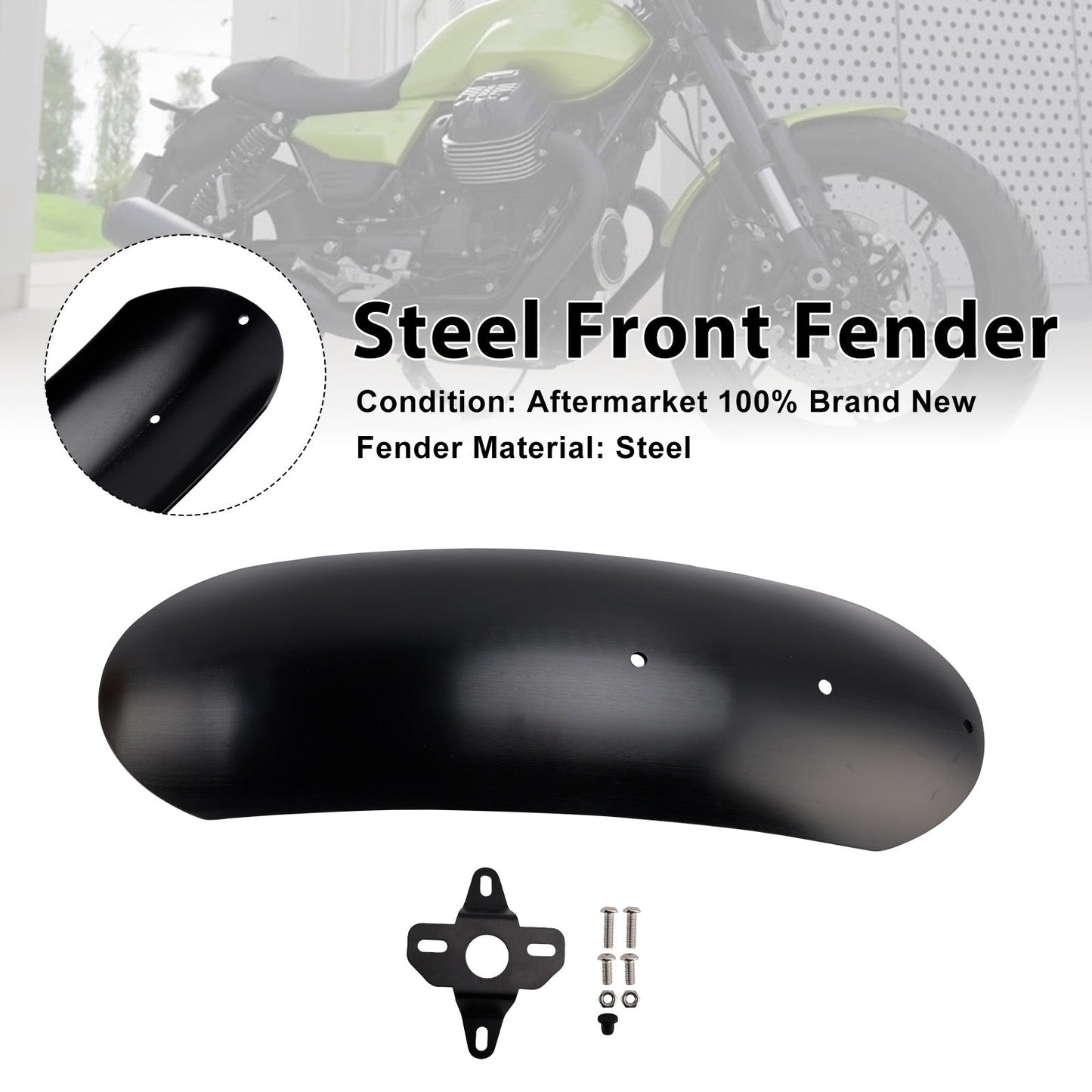 2017-2025 For MOTO GUZZI V7 Classic/Stornello/Trofeo Steel Front Fender Mudguard