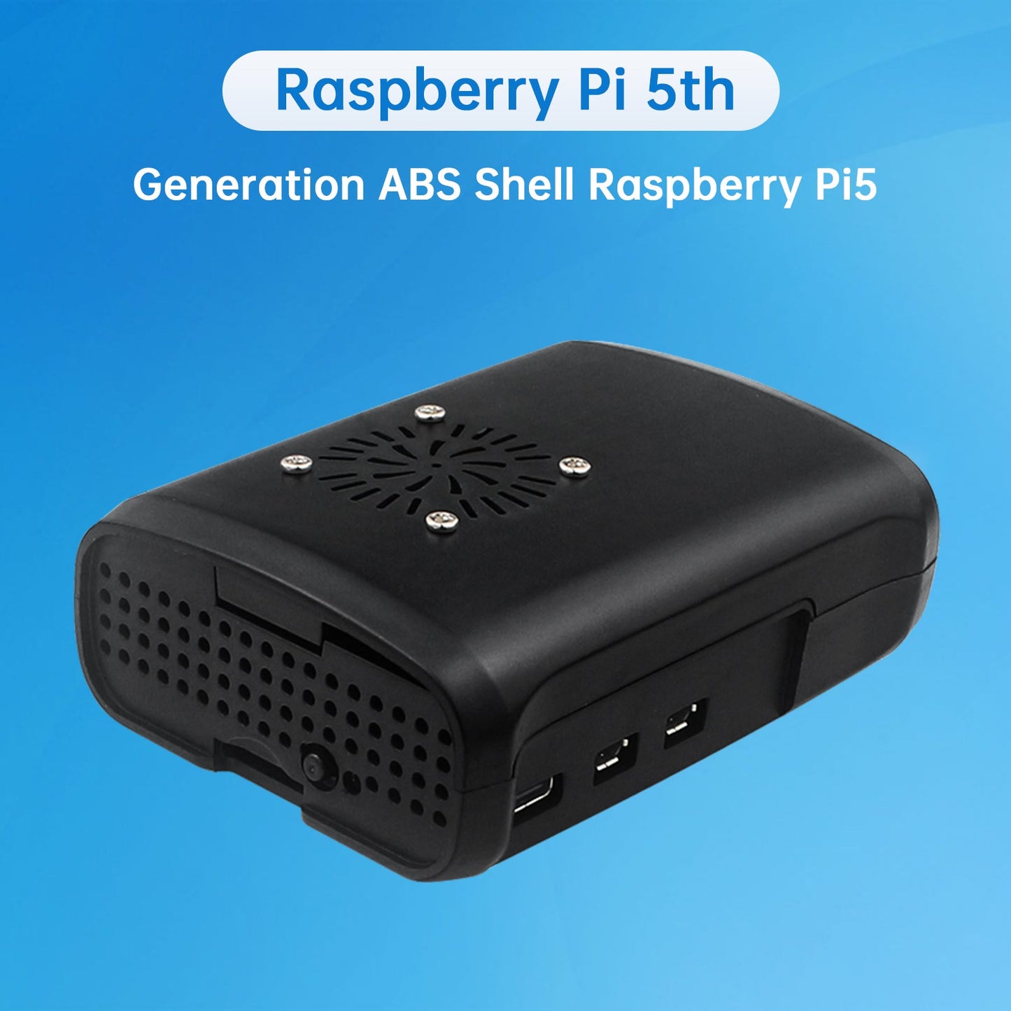 ABS Shell Raspberry Pi5/5B Injection Molded Protective Shell w Active Radiator