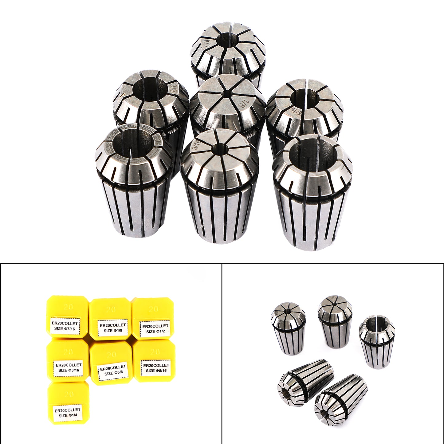 ER20 Spring Collet Set For CNC Milling Lathe Engraving Machine