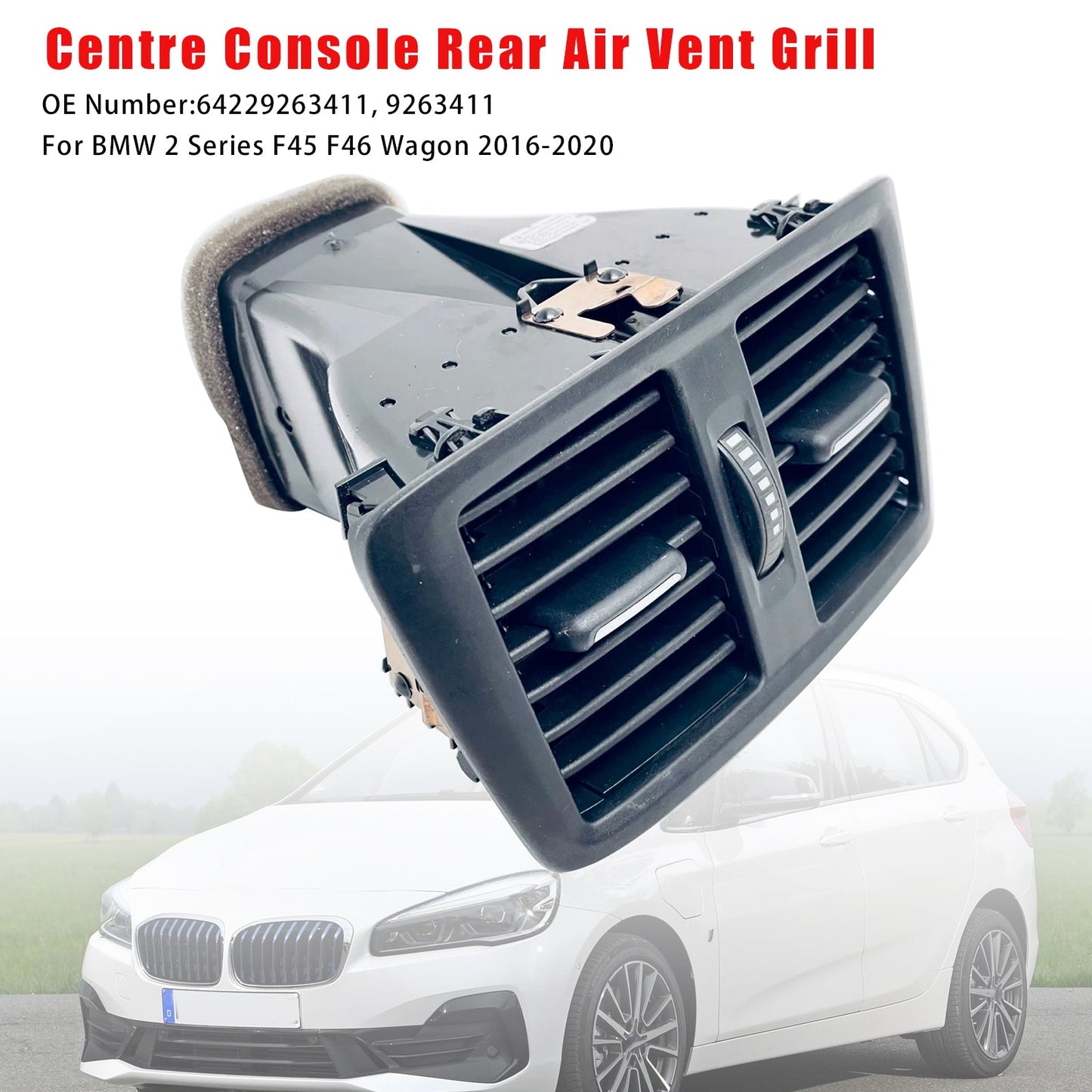 2016-2020 BMW 2 Series F45 F46 Wagon Centre Console Rear Air Vent Grill 9263411