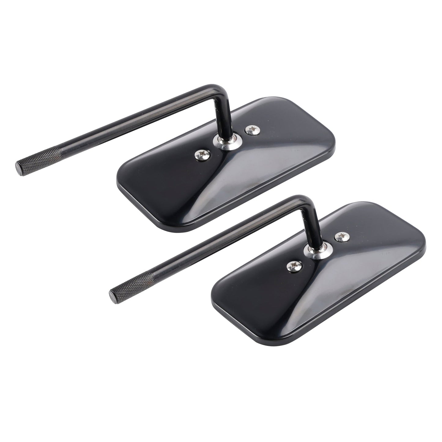 Old School Style Rectangular Clamp-On Motorcycle Mirrors Black Brattstyle