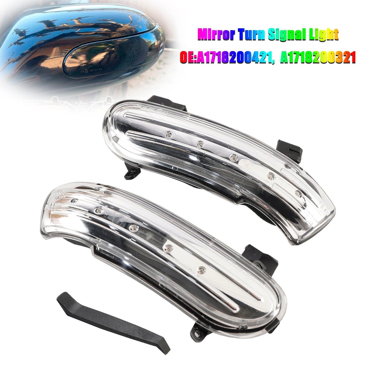 Clear LED Sequential Side Mirror Turn Signal Light for Mercedes-Benz SLK