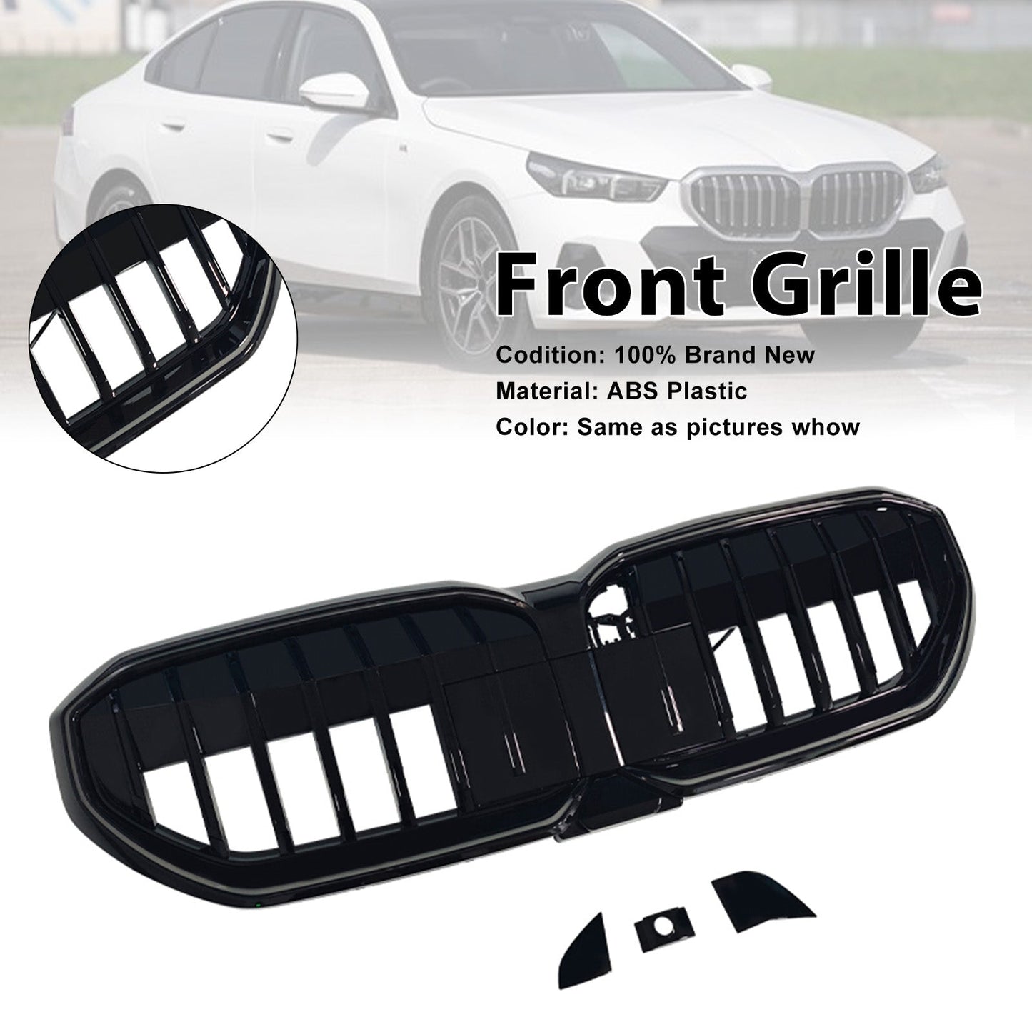 2024+ Fit BMW 5 Series I5 G60 G61 G68 Single Slat Front Bumper Grille Grill